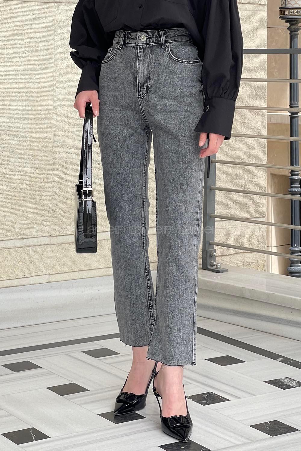 Lamelif Kesik Paça Fit Jean Füme