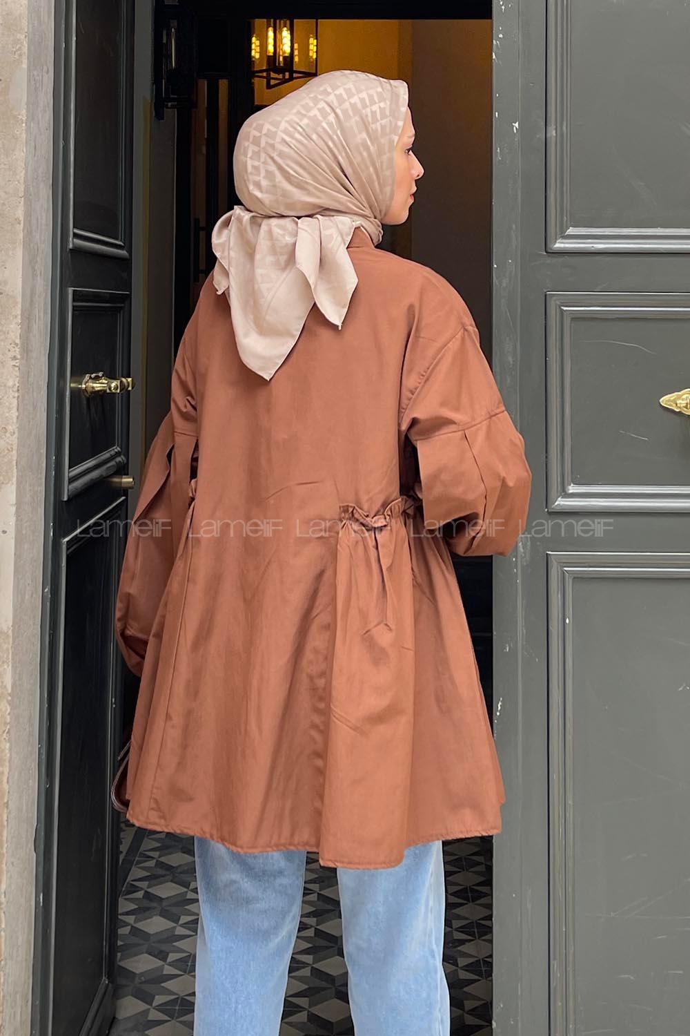 Lamelif Lopez Balon Kol Tunik Kahverengi