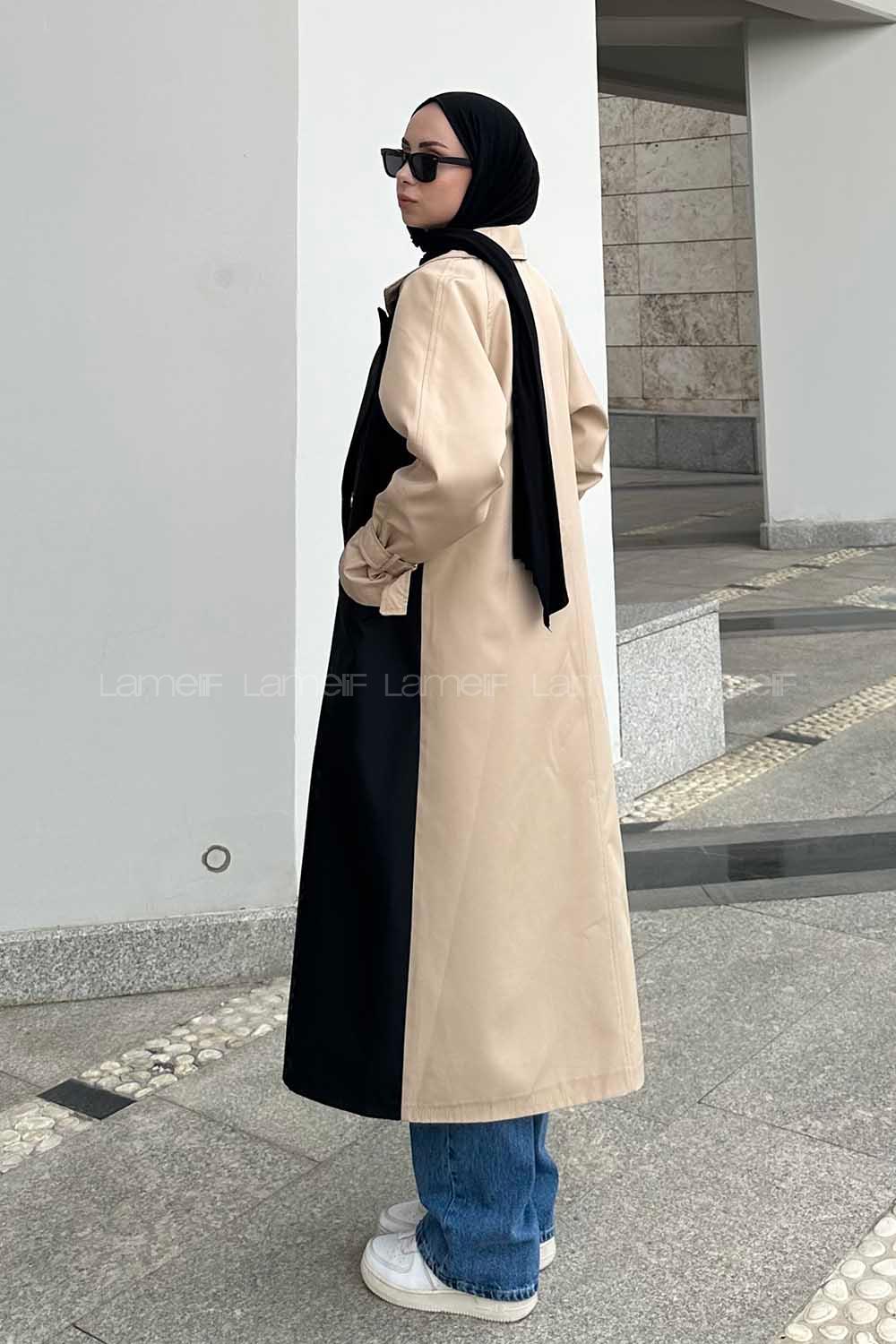 Lamelif Retrica İki Renk Trençkot  Bej