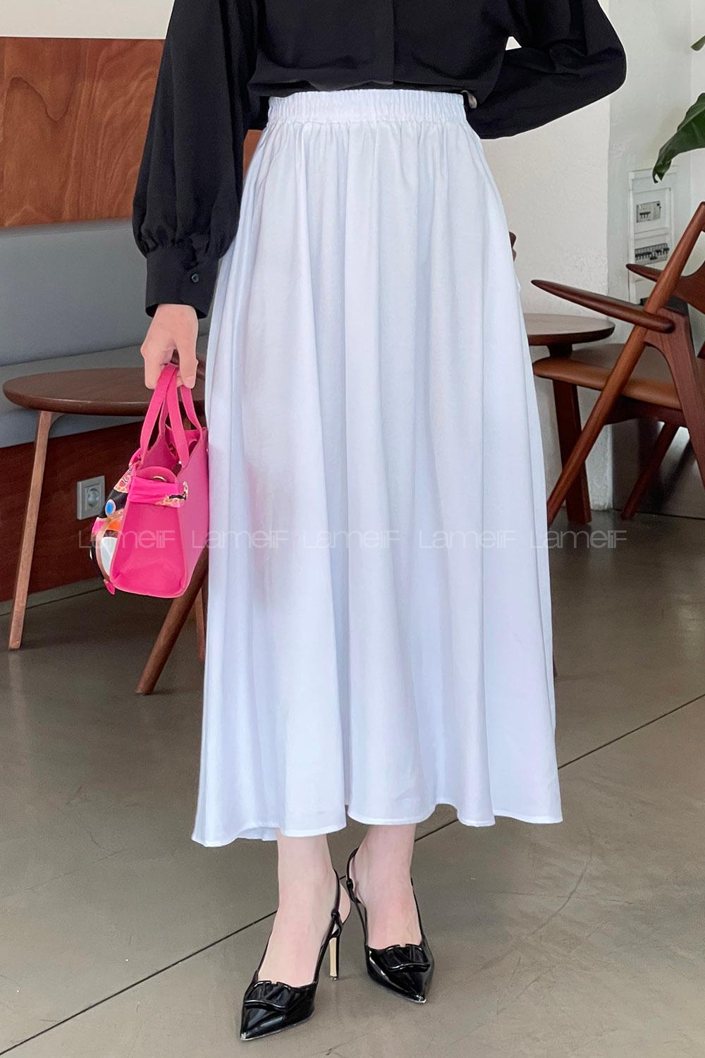 White Tensel Unprinted Skirt Skirt