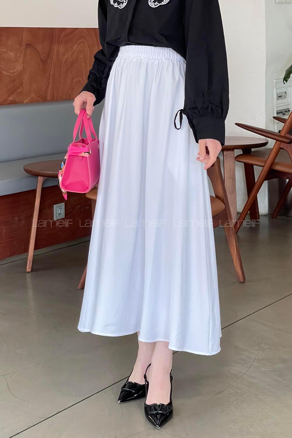 White Tensel Unprinted Skirt Skirt