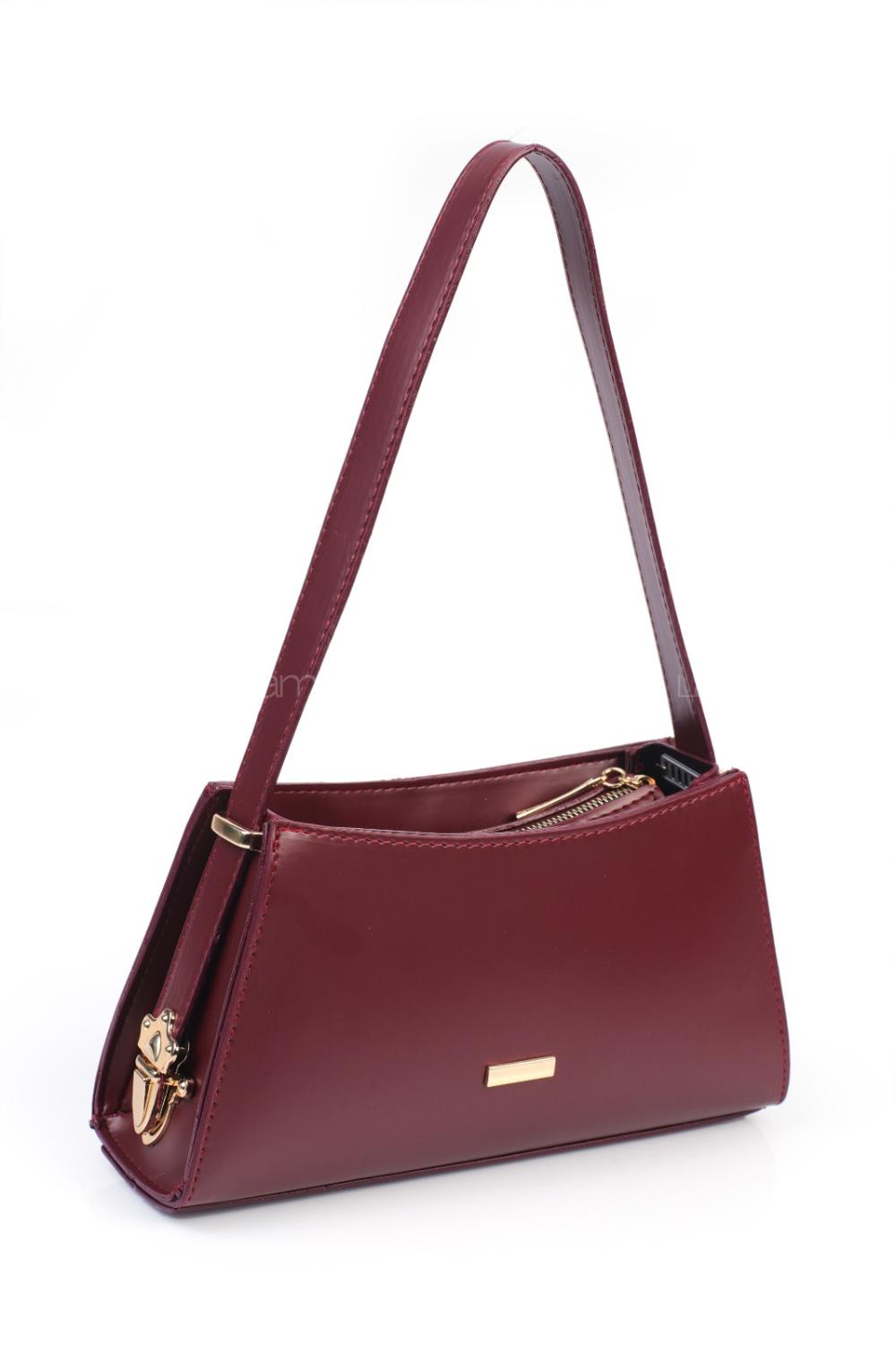 Lamelif Toka Detaylı Baget Kadın Çanta Bordo