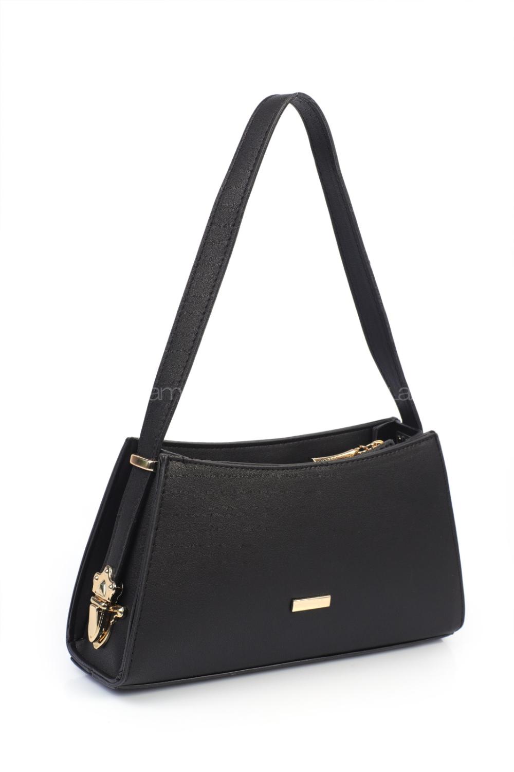 Black Buckle Skin Hand Bag Bag