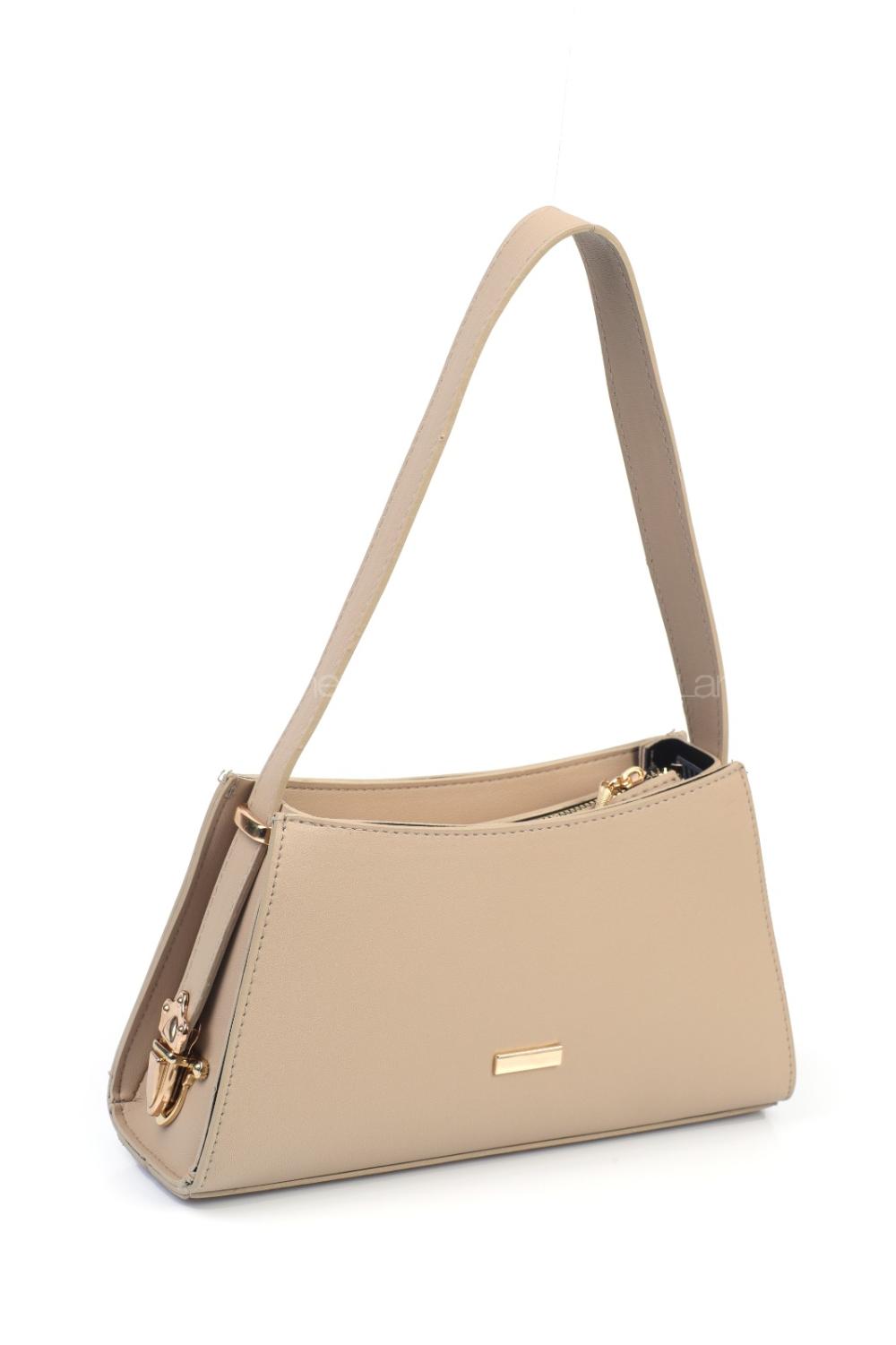 Lamelif Toka Detaylı Baget Kadın Çanta Vizonrengi