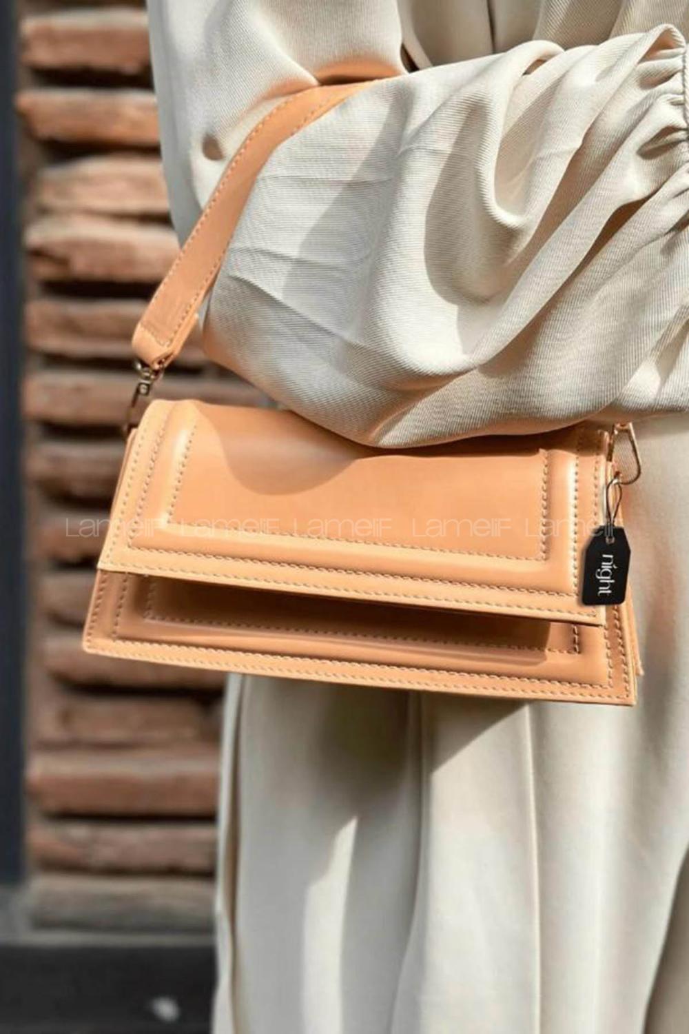 Lamelif Mini Julia Model Kadın El Ve Omuz Çantası Portakal Sarısı