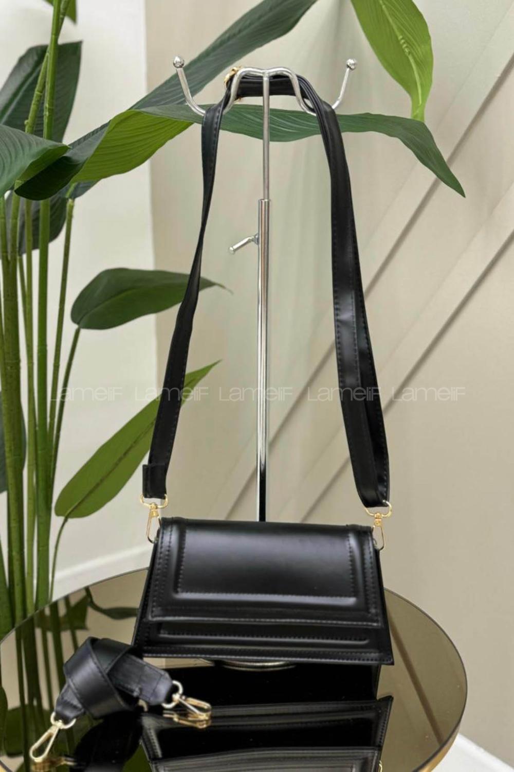 Black With Suspenders Skin Hand Bag Bag