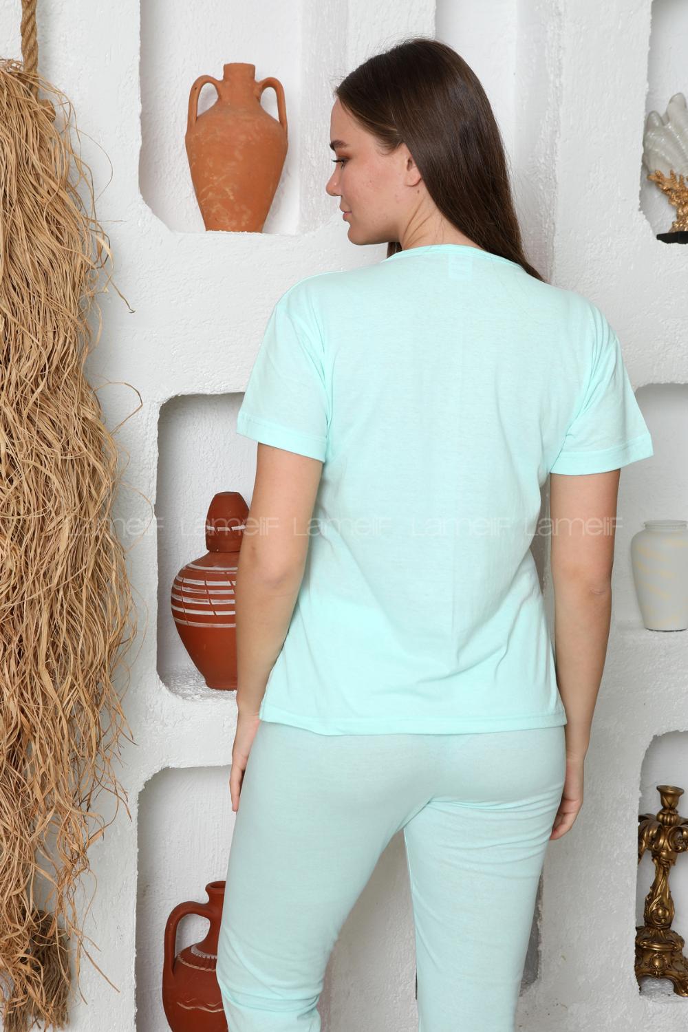 Lamelif Süprem Yazlık Kadın Pijama Takımı Açık Mavi