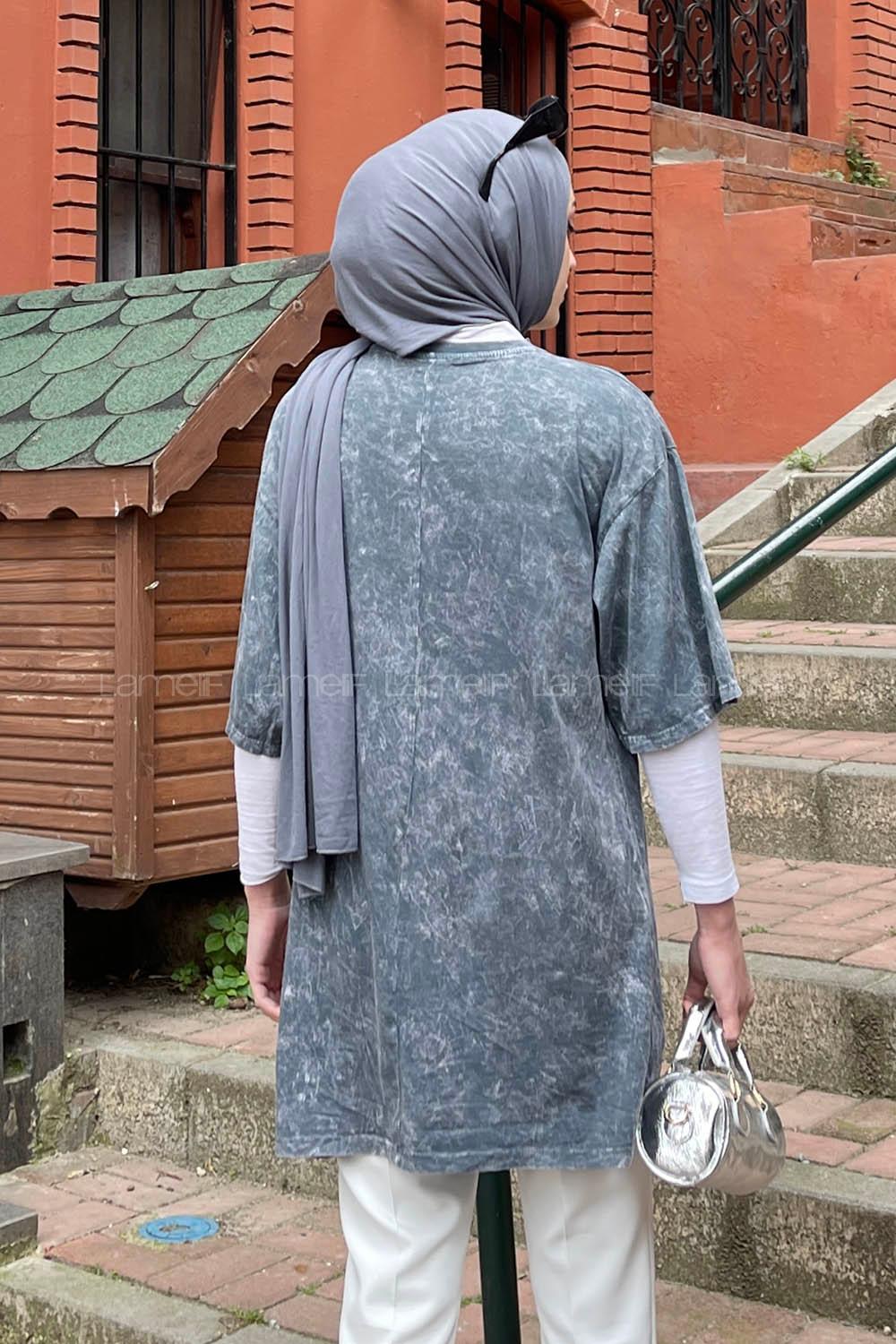 Smoked Crew Neck Short Arm Cotton T-shirt