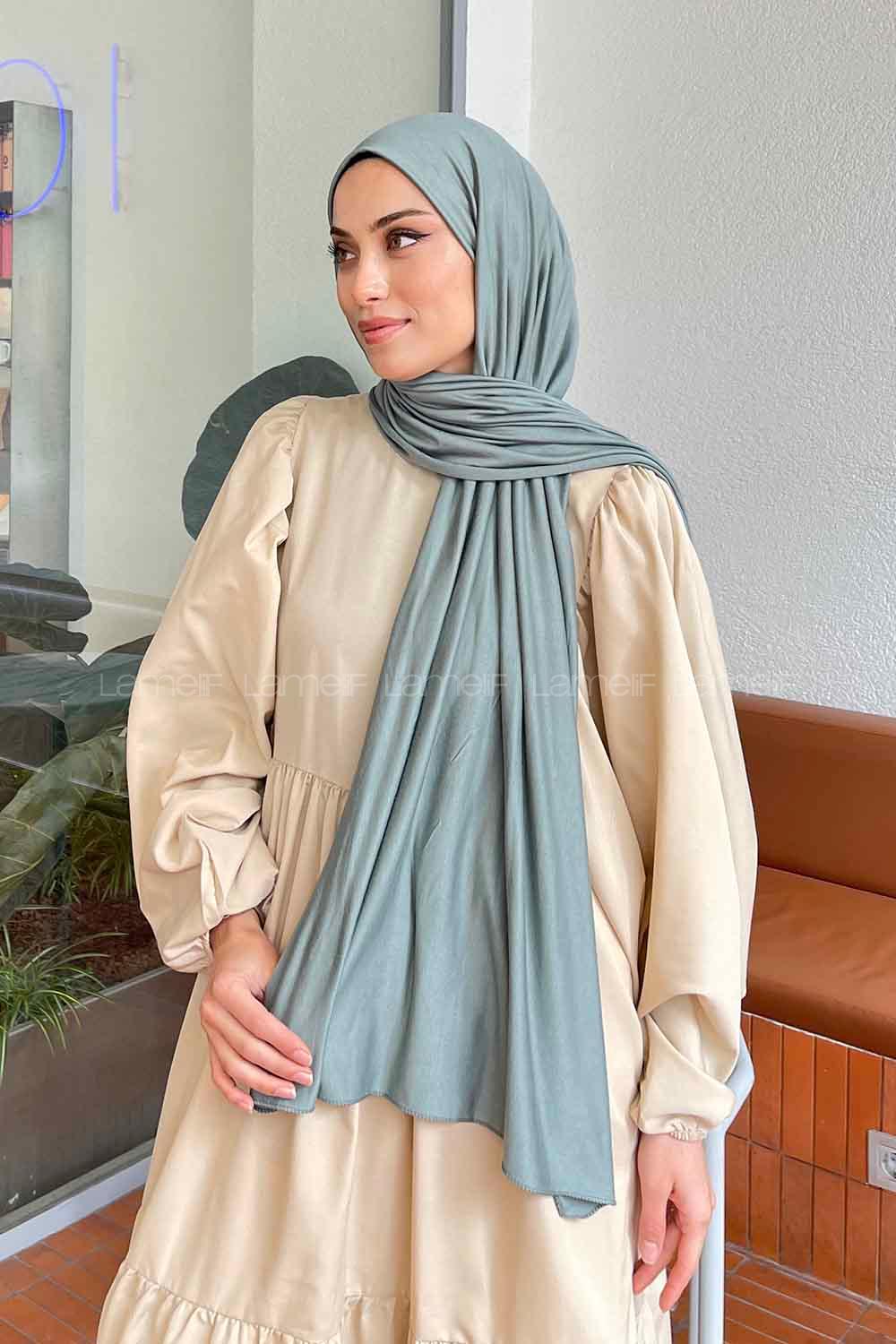 Lamelif Çağla Yeşili Penye Şal