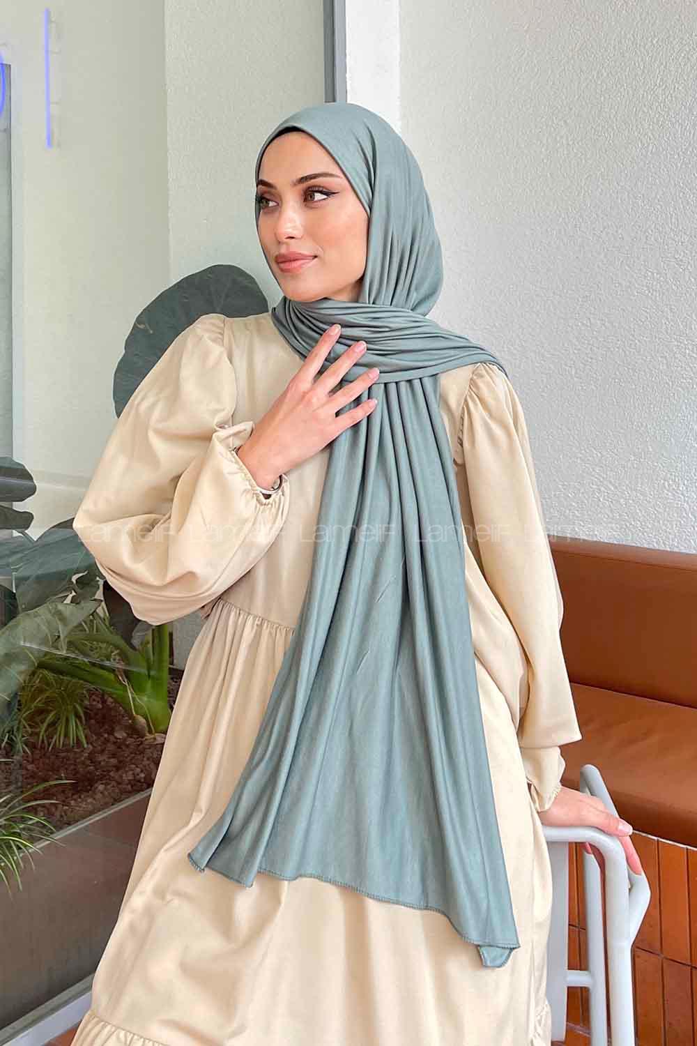 Lamelif Çağla Yeşili Penye Şal