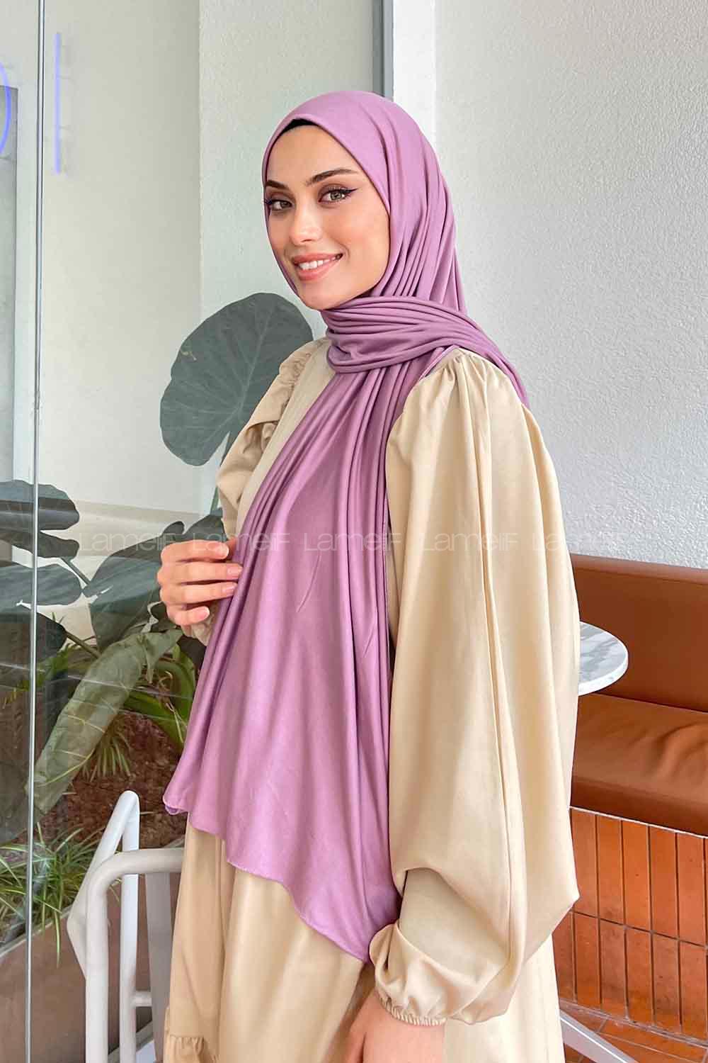 Lamelif Lila Penye Şal