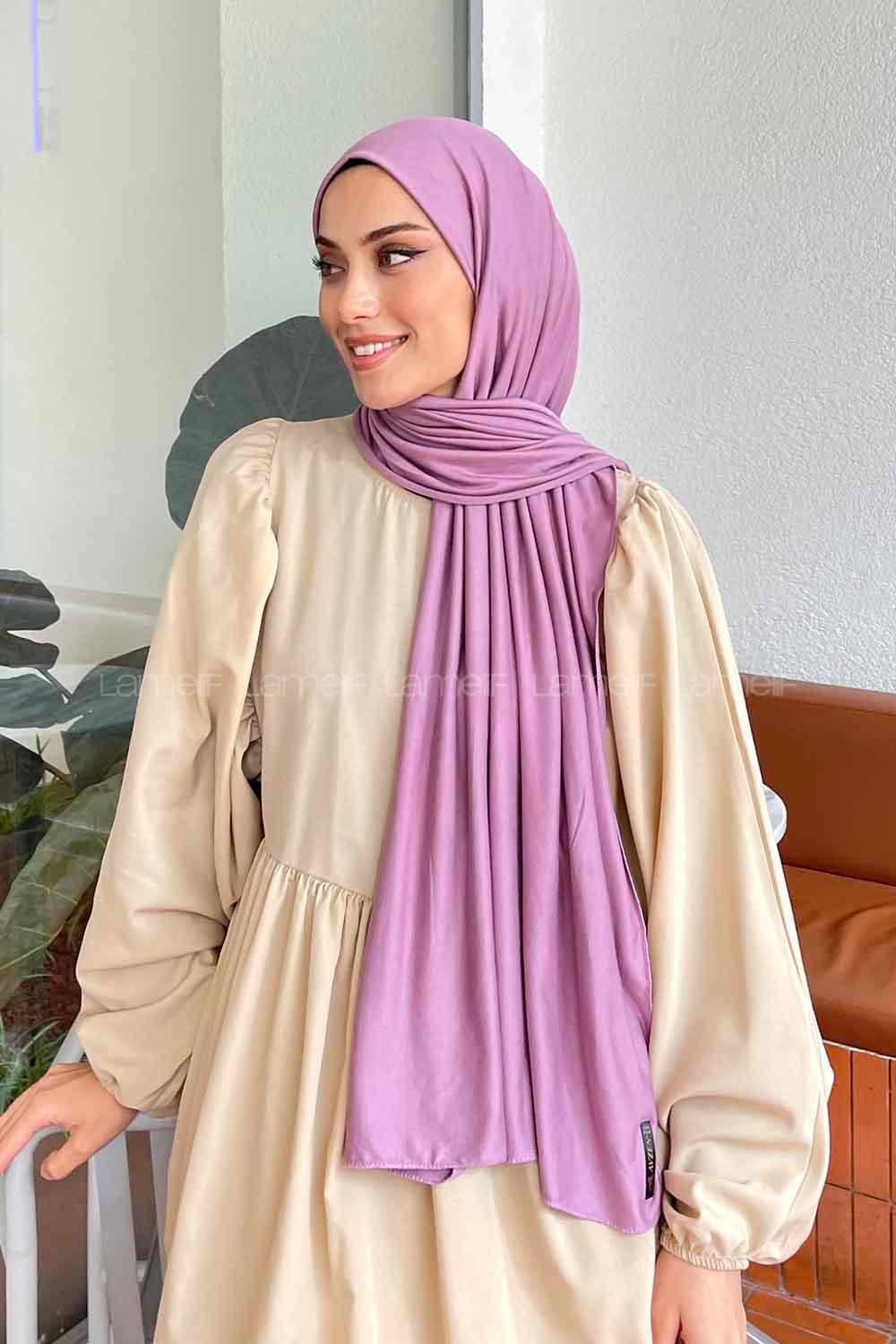Lamelif Lila Penye Şal