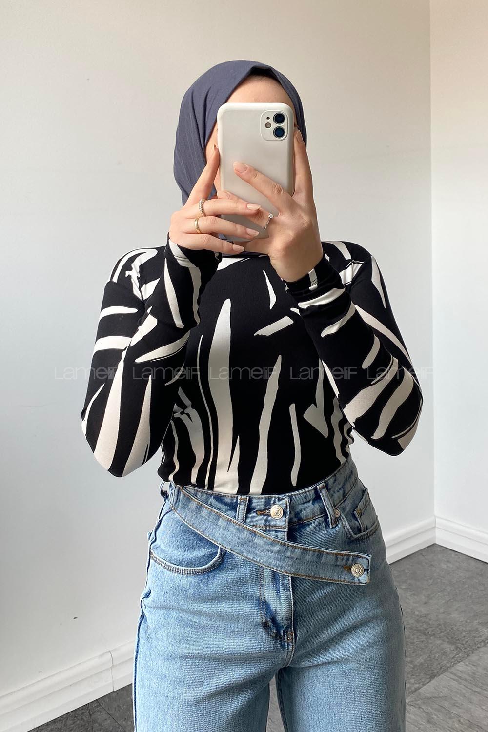 Black-3 Turtle Neck Long Arm Body