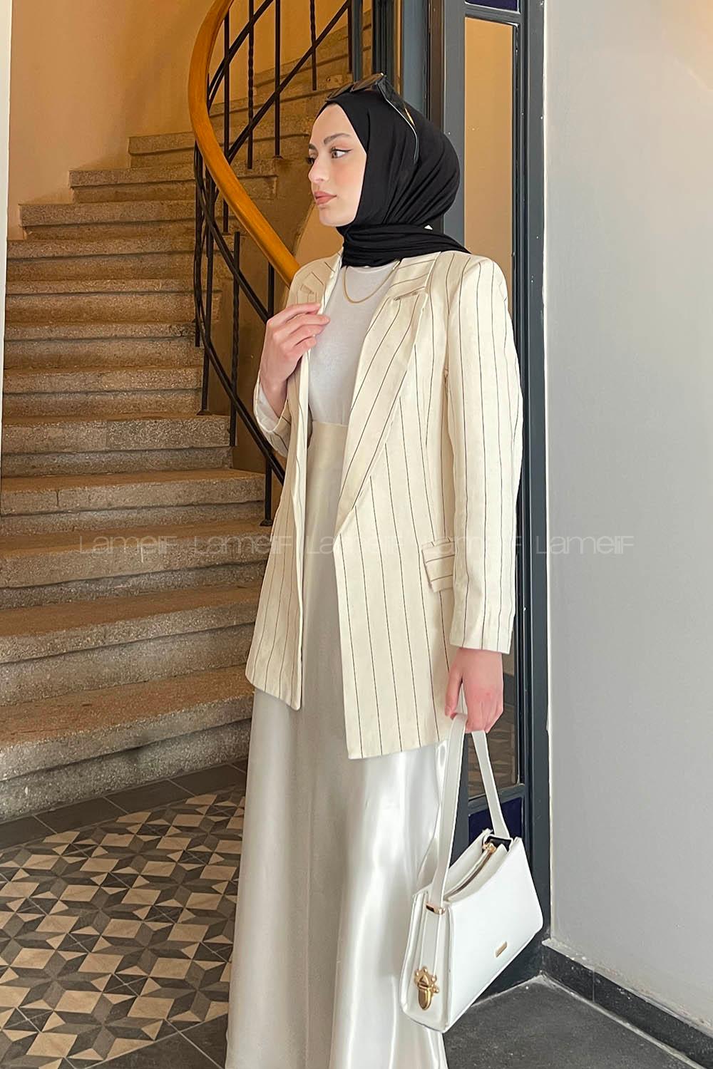 Stone V Neck Long Arm Jacket