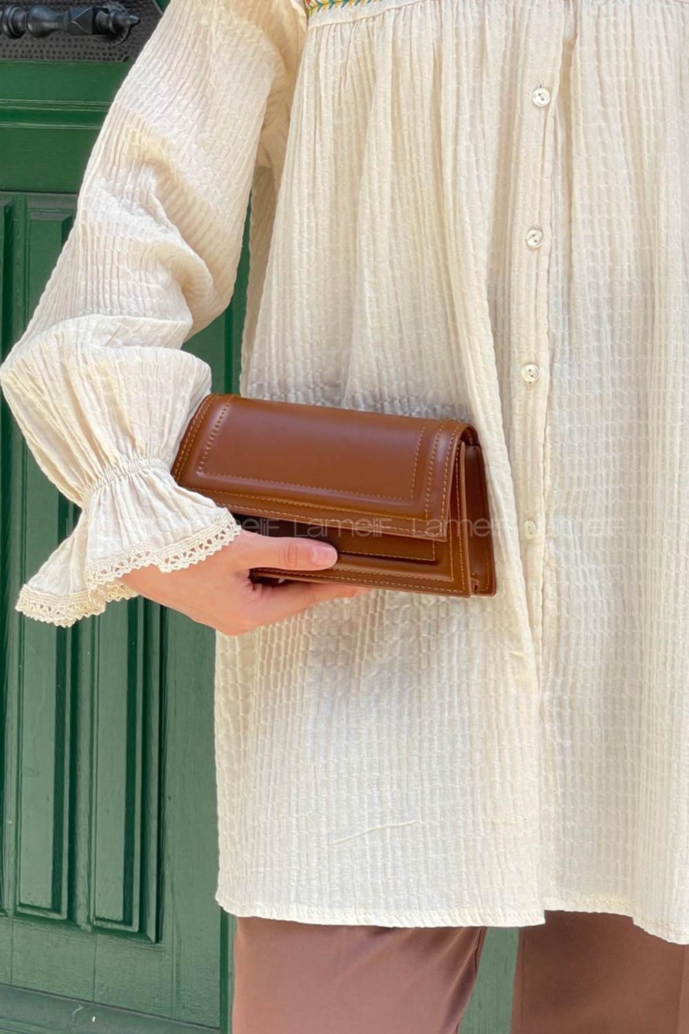 Tan With Suspenders Skin Hand Bag Bag