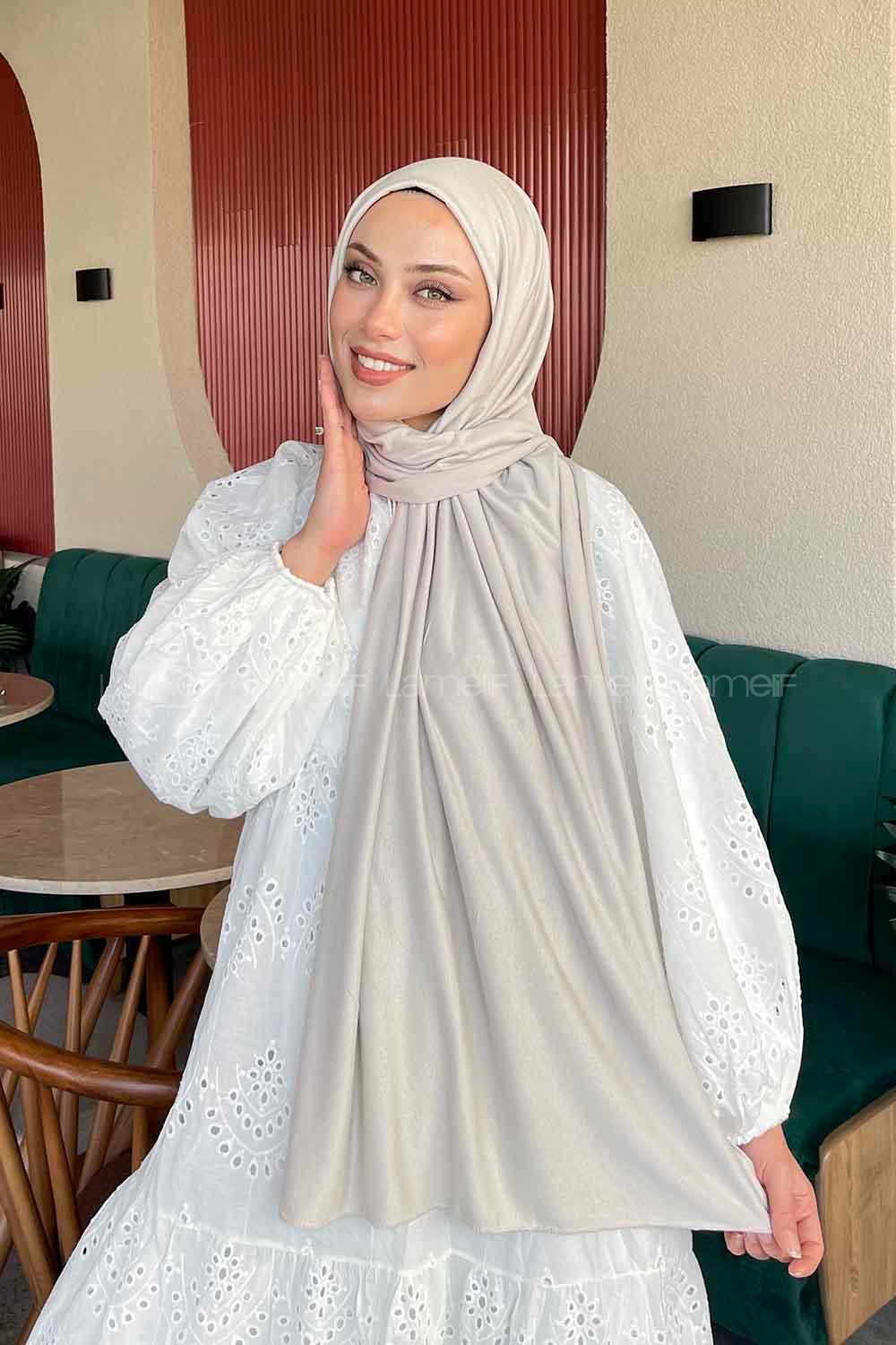 Lamelif Taş Rengi Penye Şal