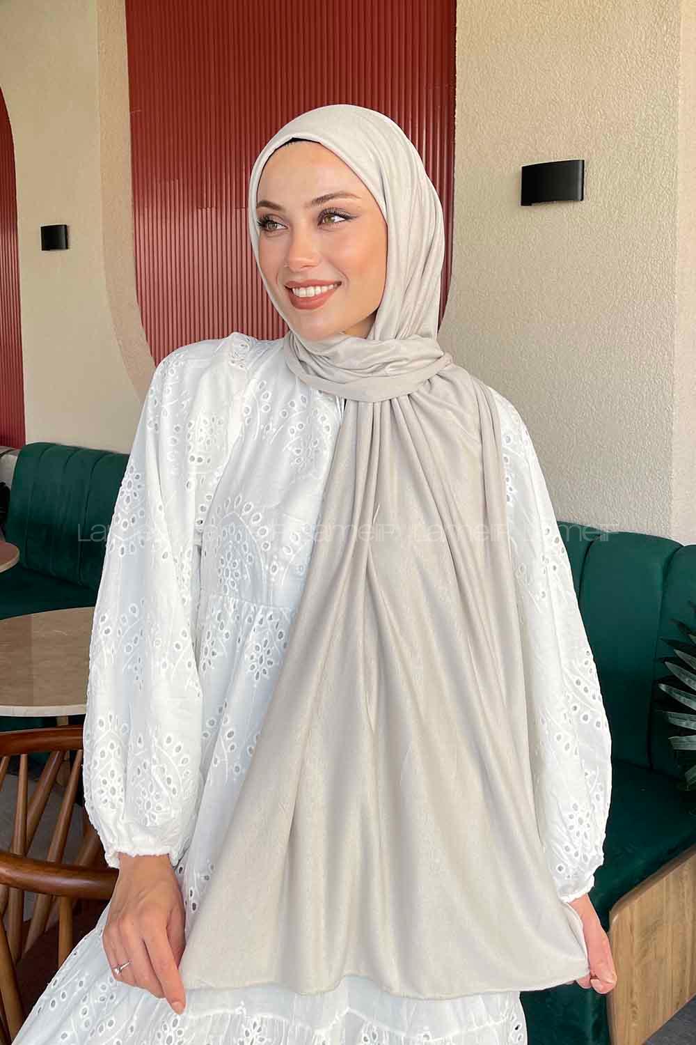 Lamelif Taş Rengi Penye Şal