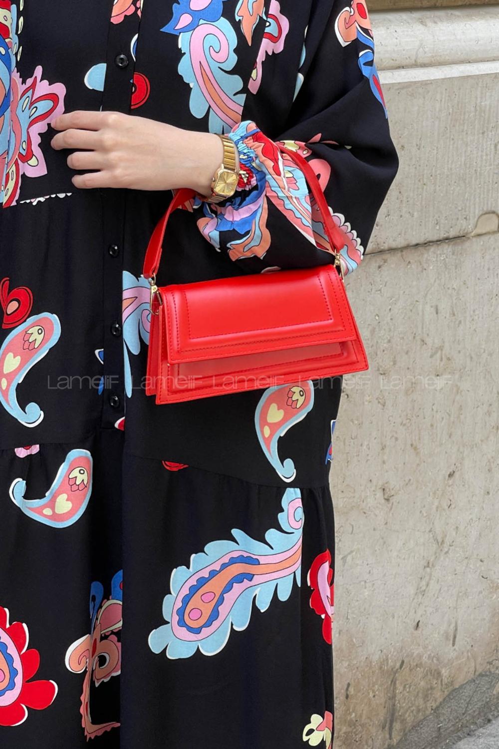 Lamelif Mini Julia Model Kadın El Ve Omuz Çantası Kırmızı