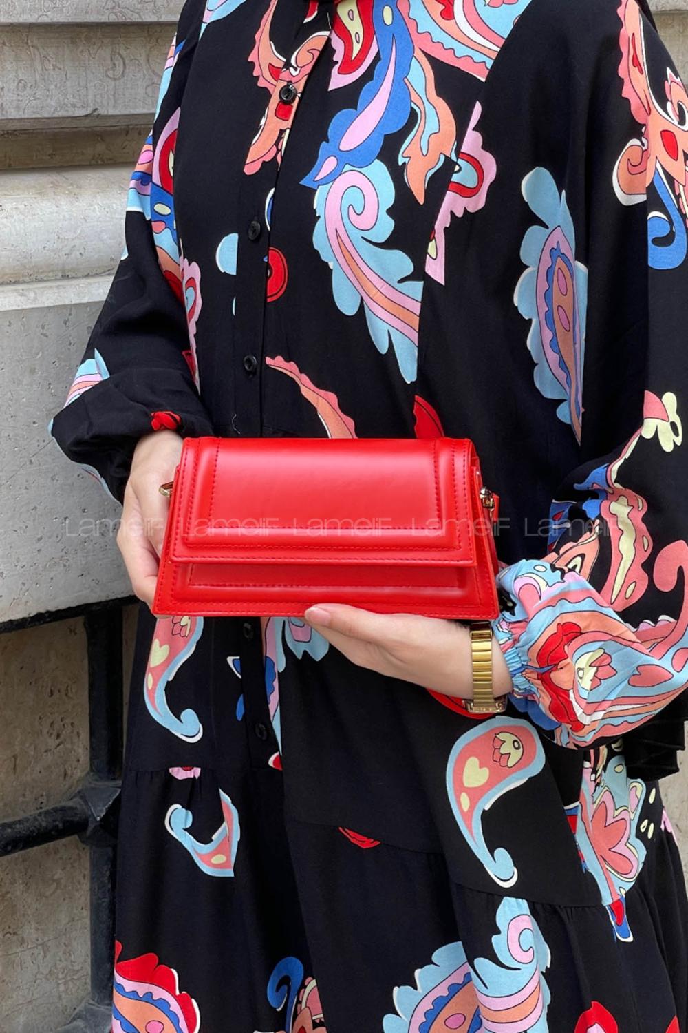 Lamelif Mini Julia Model Kadın El Ve Omuz Çantası Kırmızı