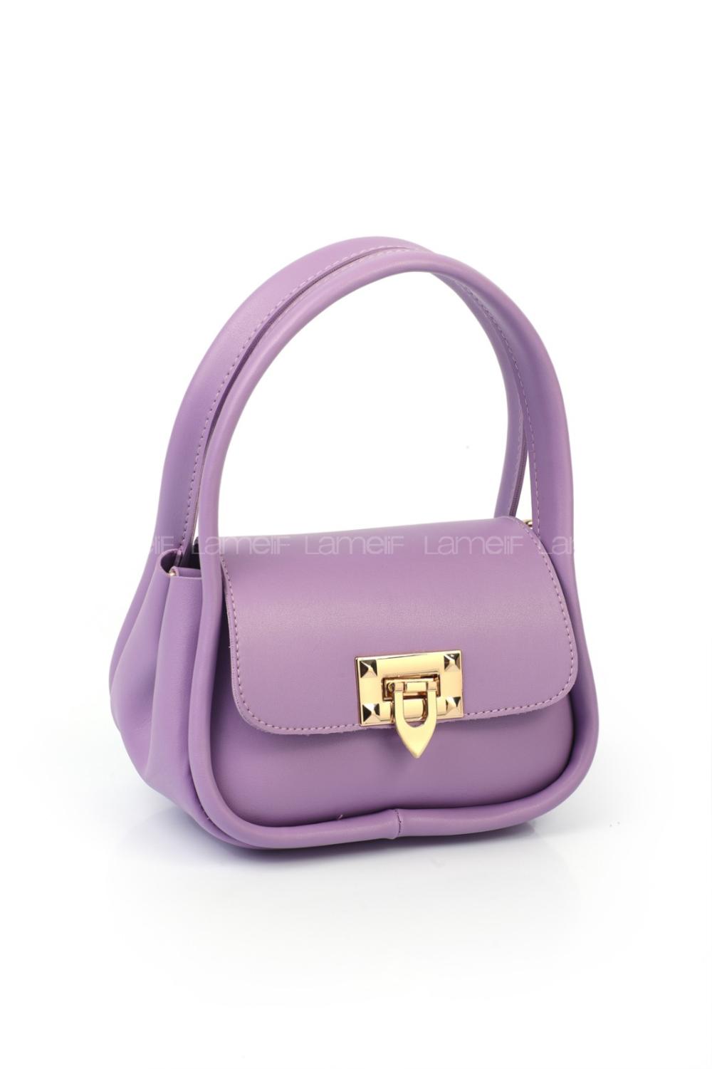 Lamelif Mini Uzun Askılı Kadın Kol Ve El Çanta Lila