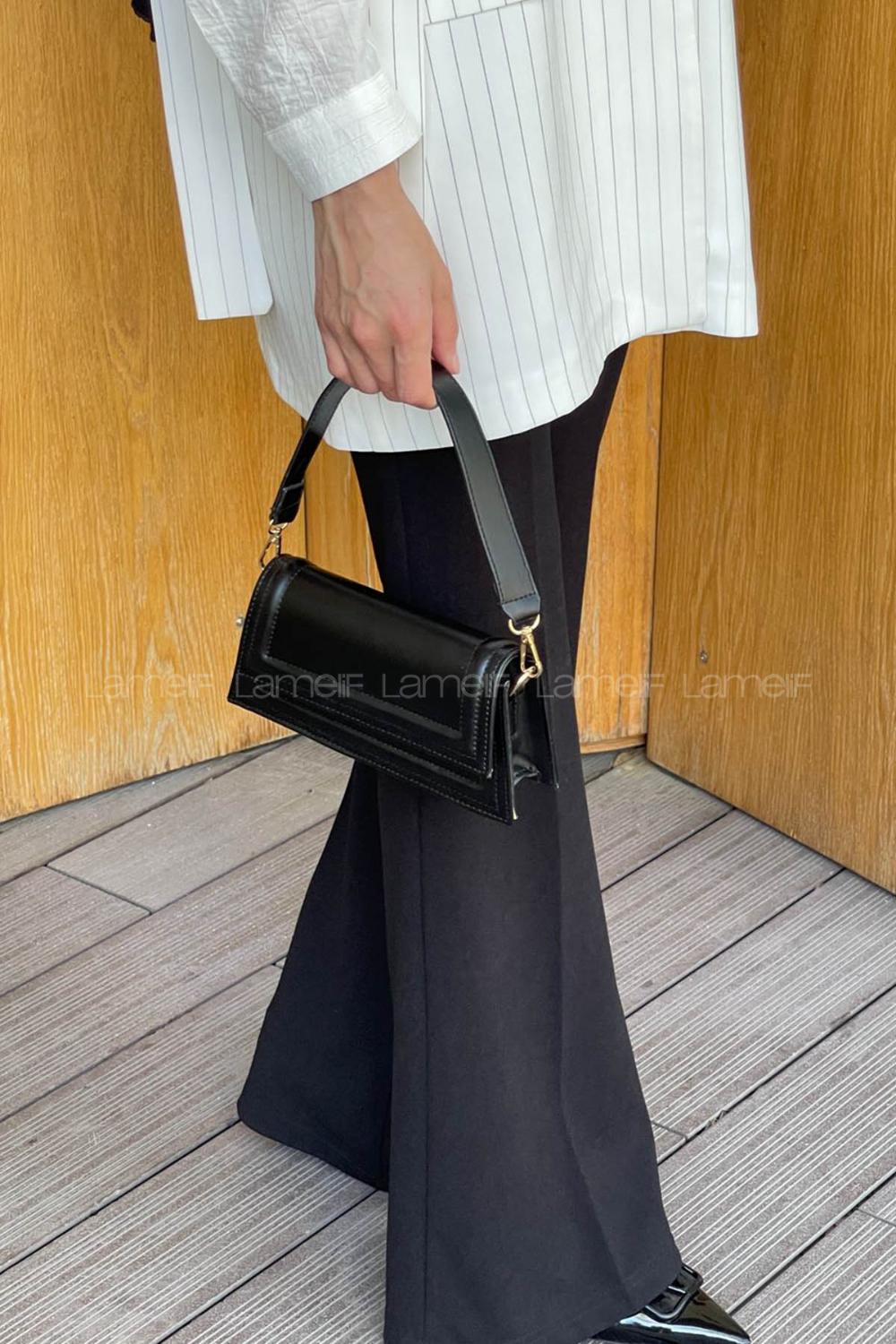 Black With Suspenders Skin Hand Bag Bag