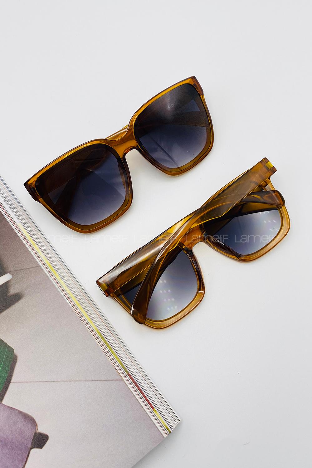 Lamelif Gambri Kahve Çerçeve Güneş Gözlüğü