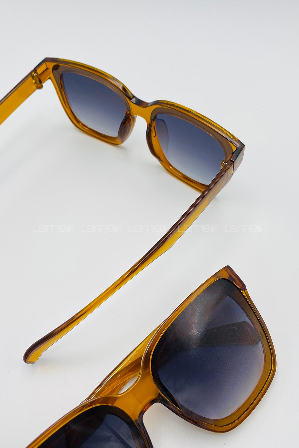 Lamelif Gambri Kahve Çerçeve Güneş Gözlüğü