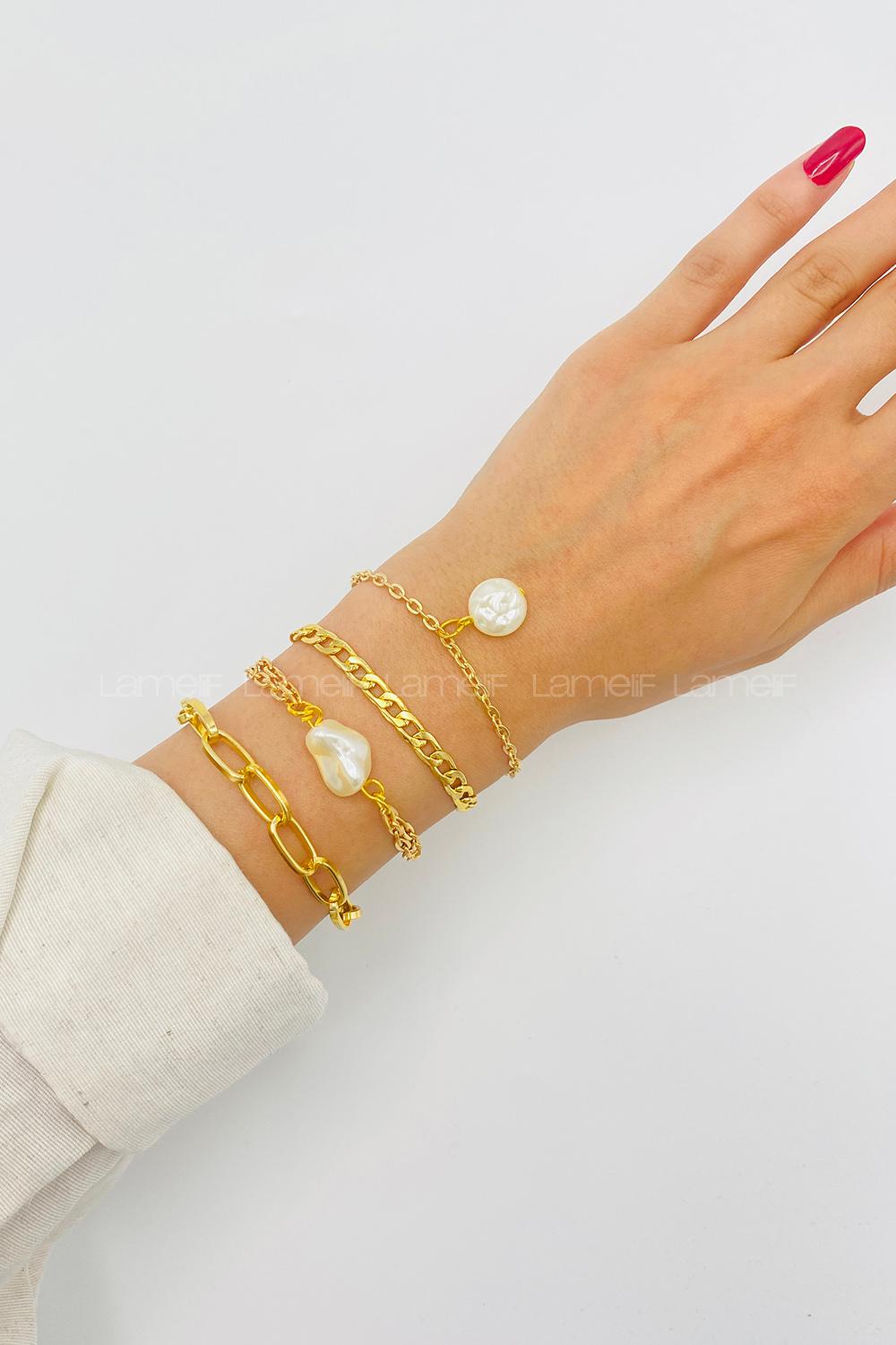 Gold Belted Gold Drop Wristband