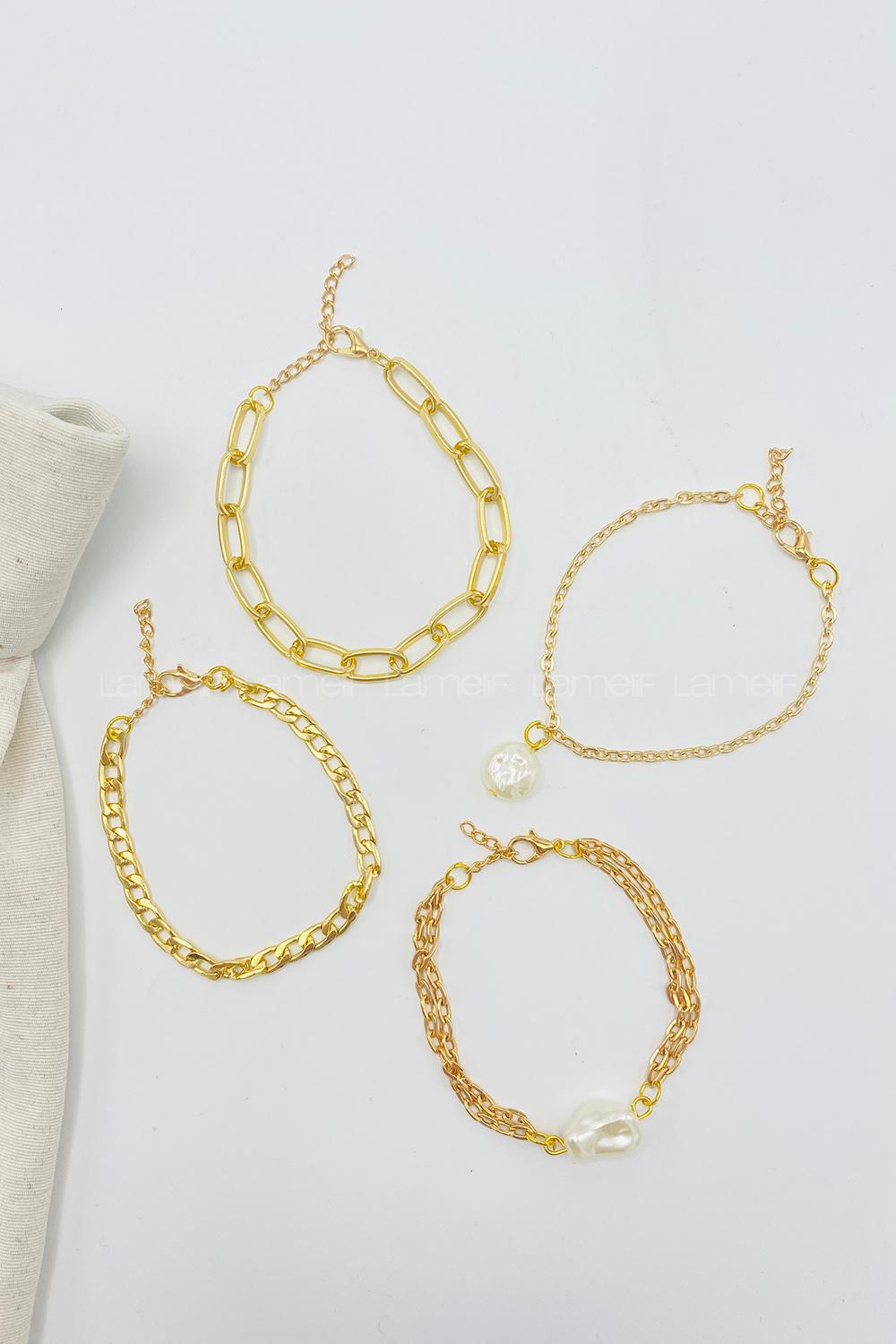 Gold Belted Gold Drop Wristband