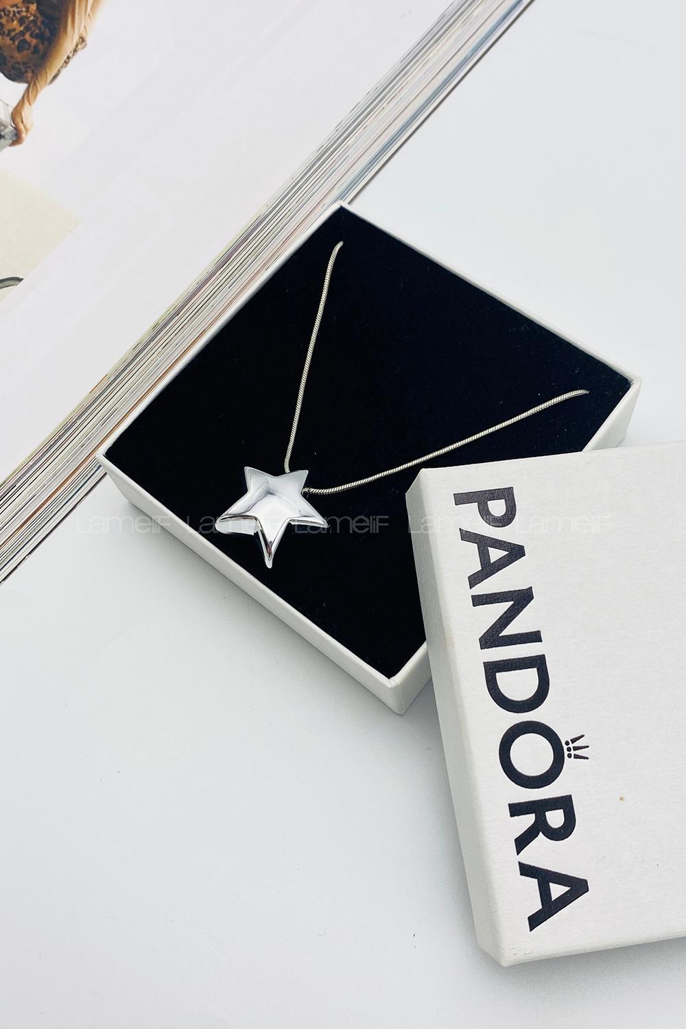 Lamelif Gümüş Zincir Gümüş Yıldız Tasarım Kolye