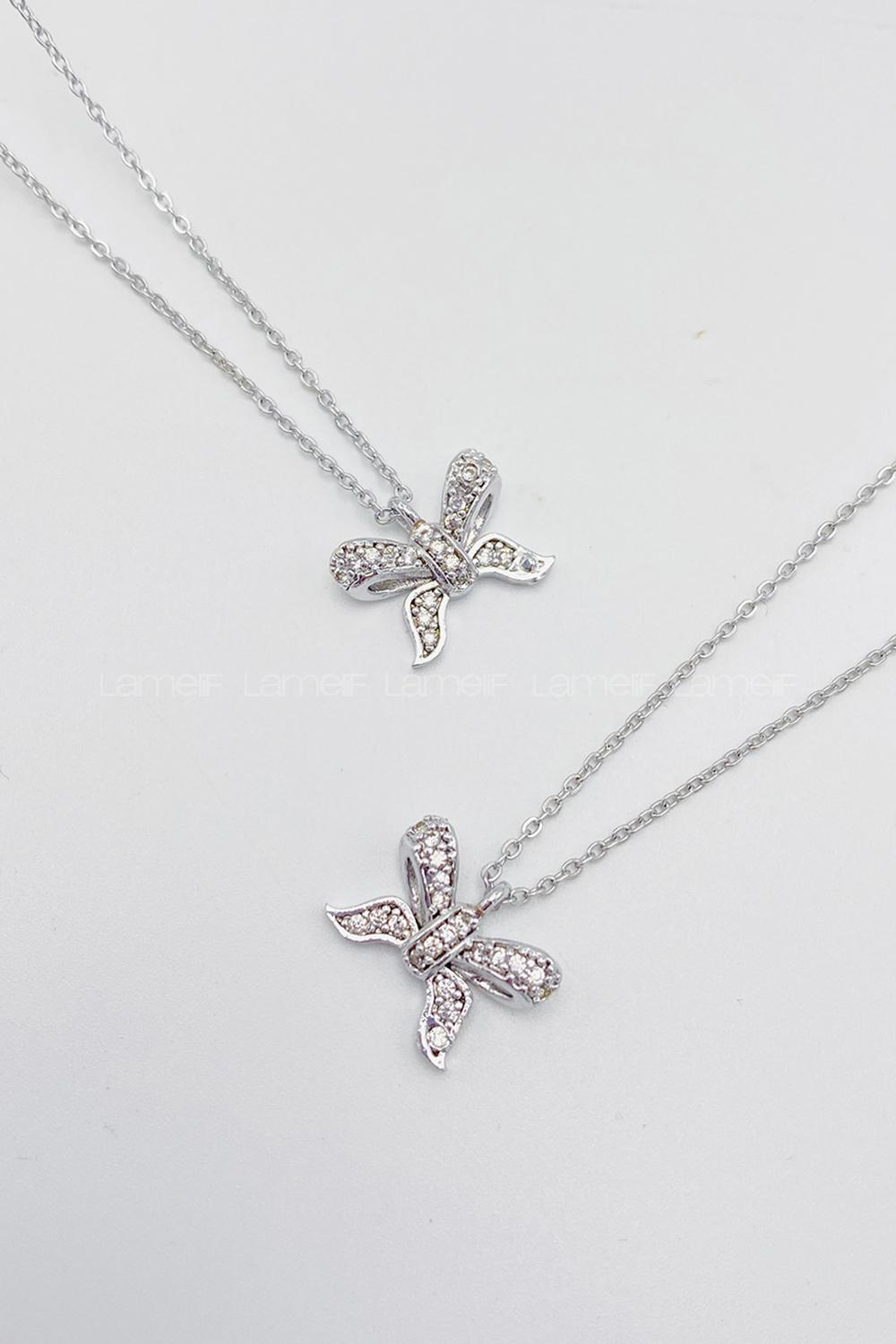 Lamelif Gümüş Kurdele Zirkon Kolye