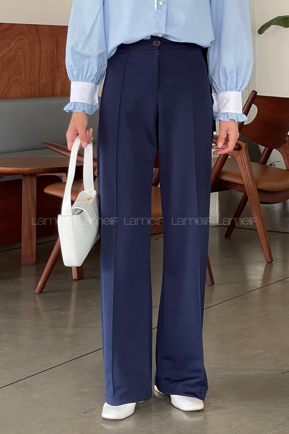 Lamelif Çımalı Palozzo Pantolon Lacivert