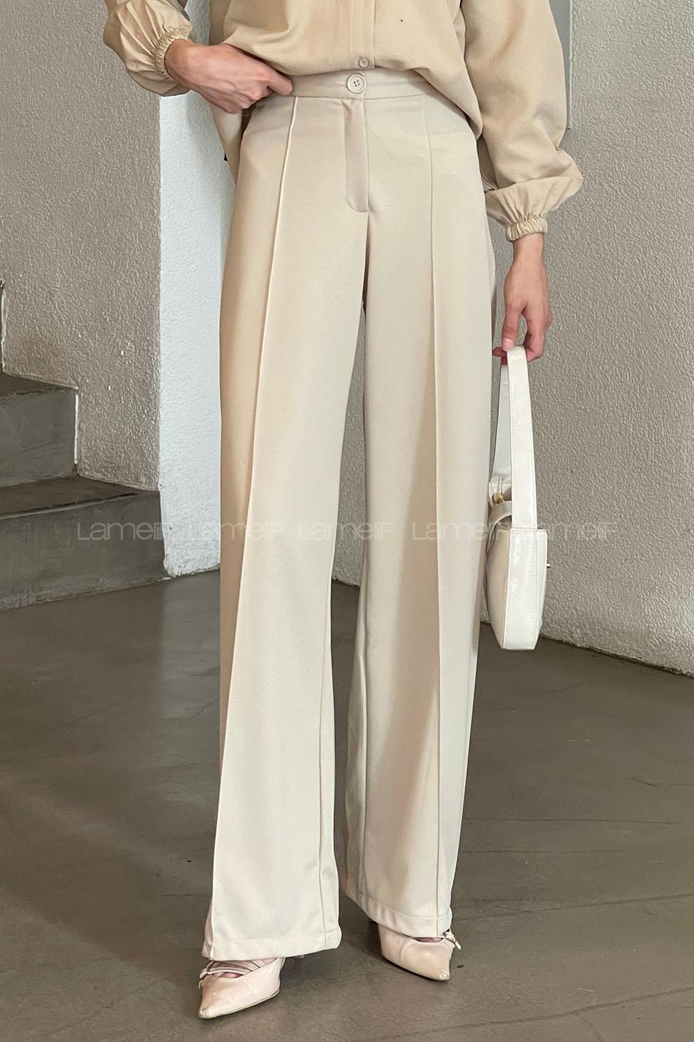 Lamelif Çımalı Palozzo Pantolon Taş Rengi