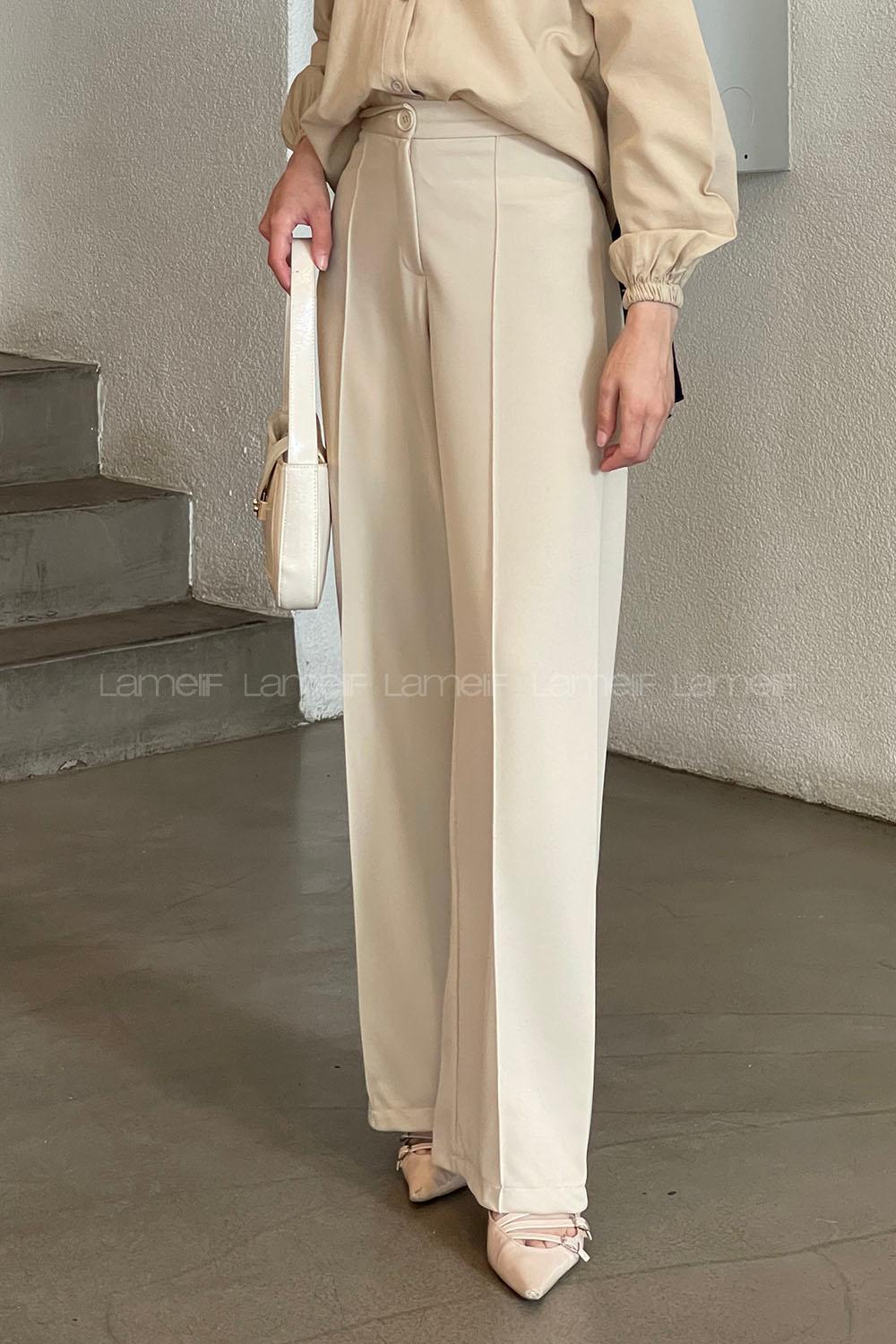 Lamelif Çımalı Palozzo Pantolon Taş Rengi