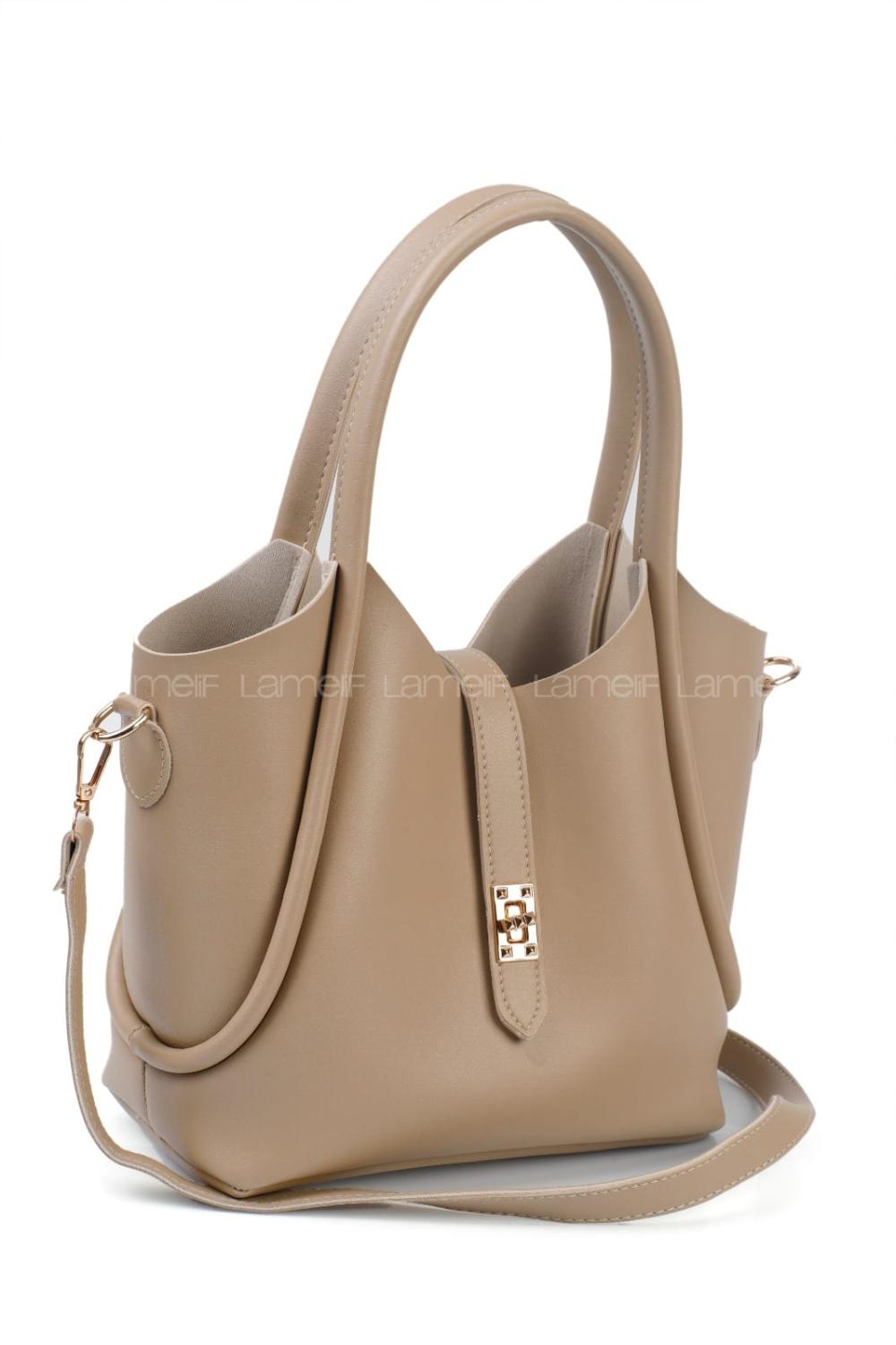 Soft Brown Buckle Skin Hand Bag Bag