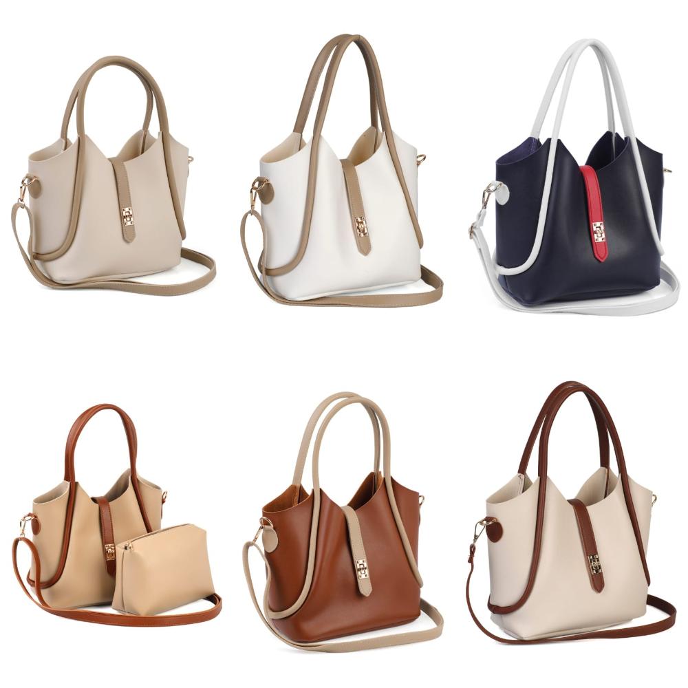 Lamelif Kilit Detaylı Kanguru El Ve Omuz Çantası Yavru Çantalı Kadın Vizonrengi Taba