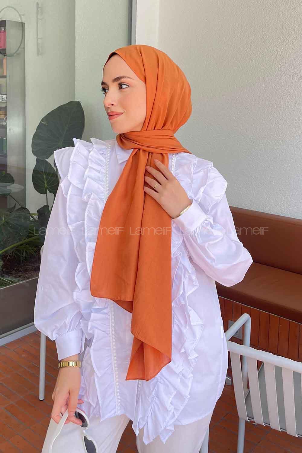 Lamelif Comfort Pamuk Şal Badem