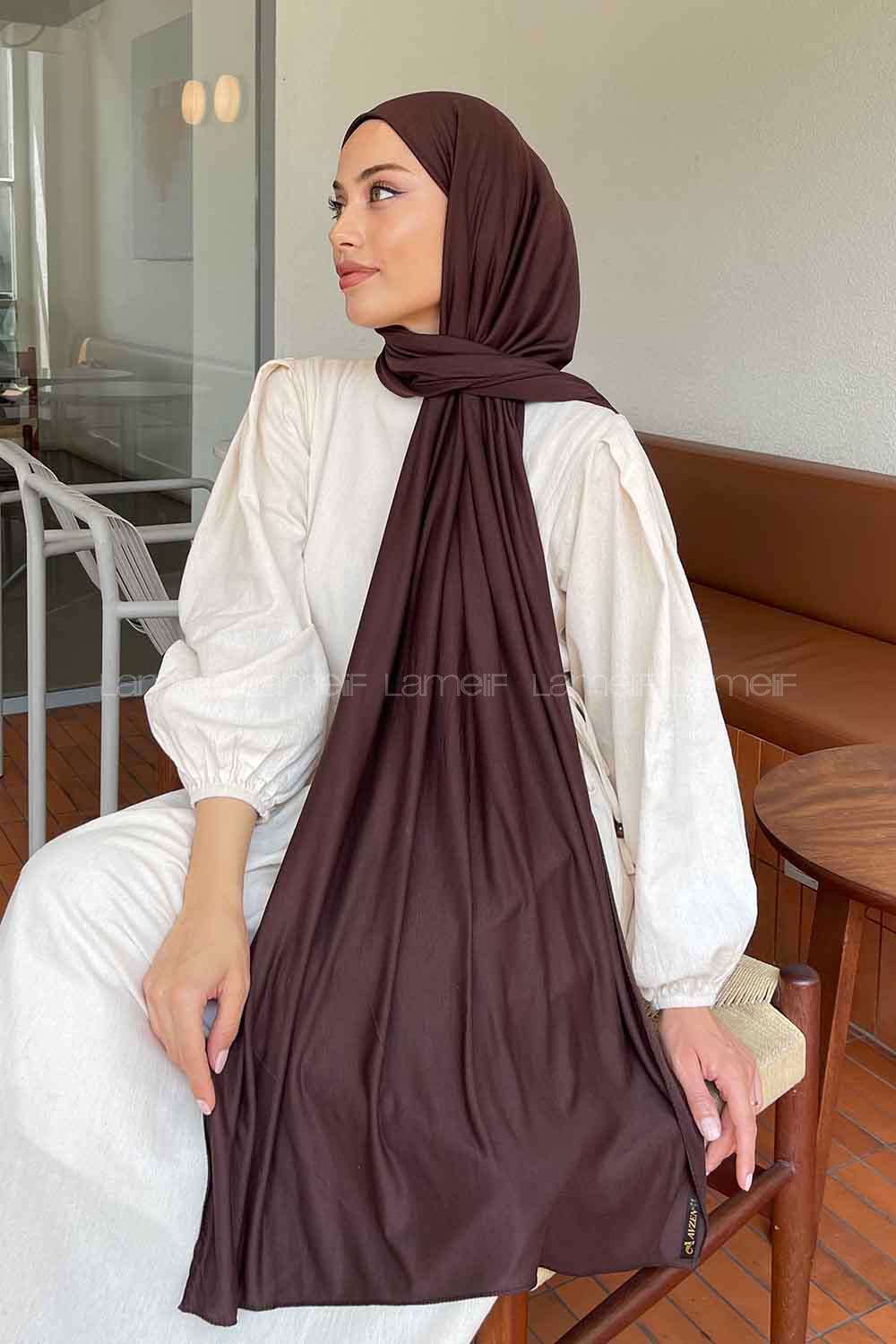Bitter Brown Combed Fabric Straight Shawl
