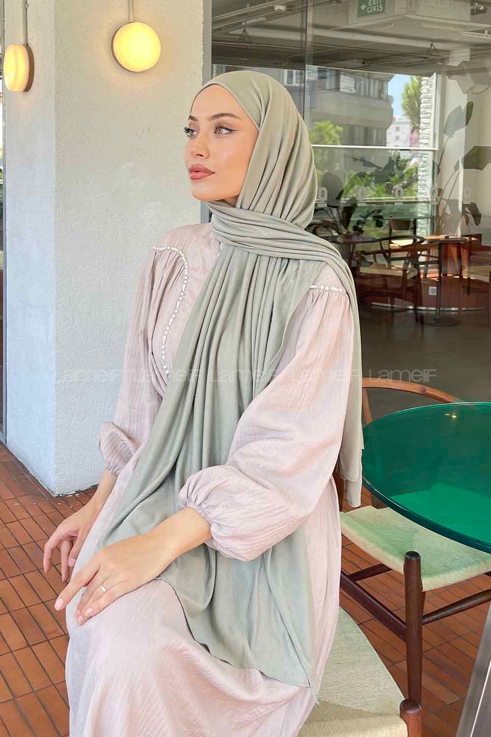 Lamelif Açık Yeşil Penye Şal