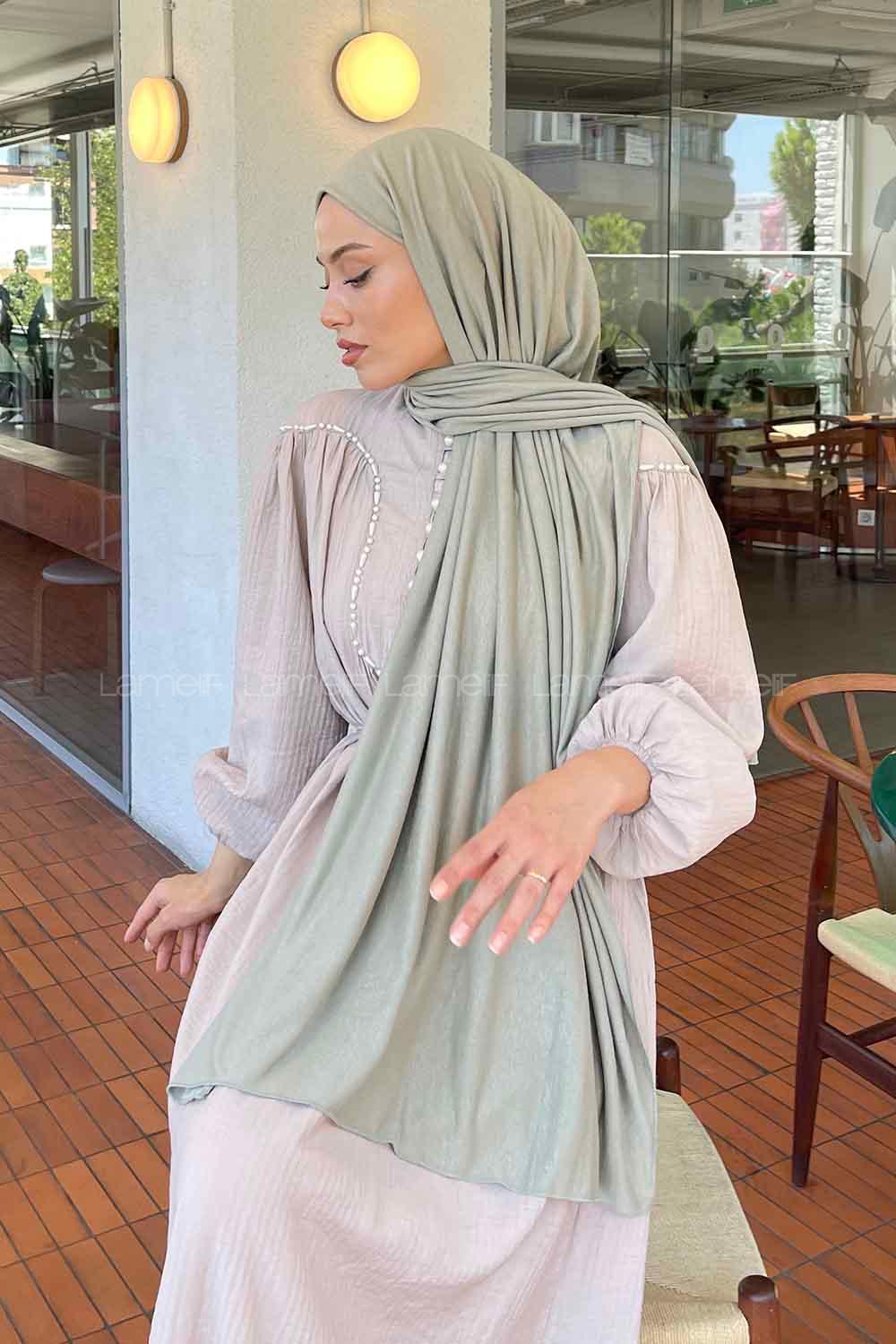 Lamelif Açık Yeşil Penye Şal