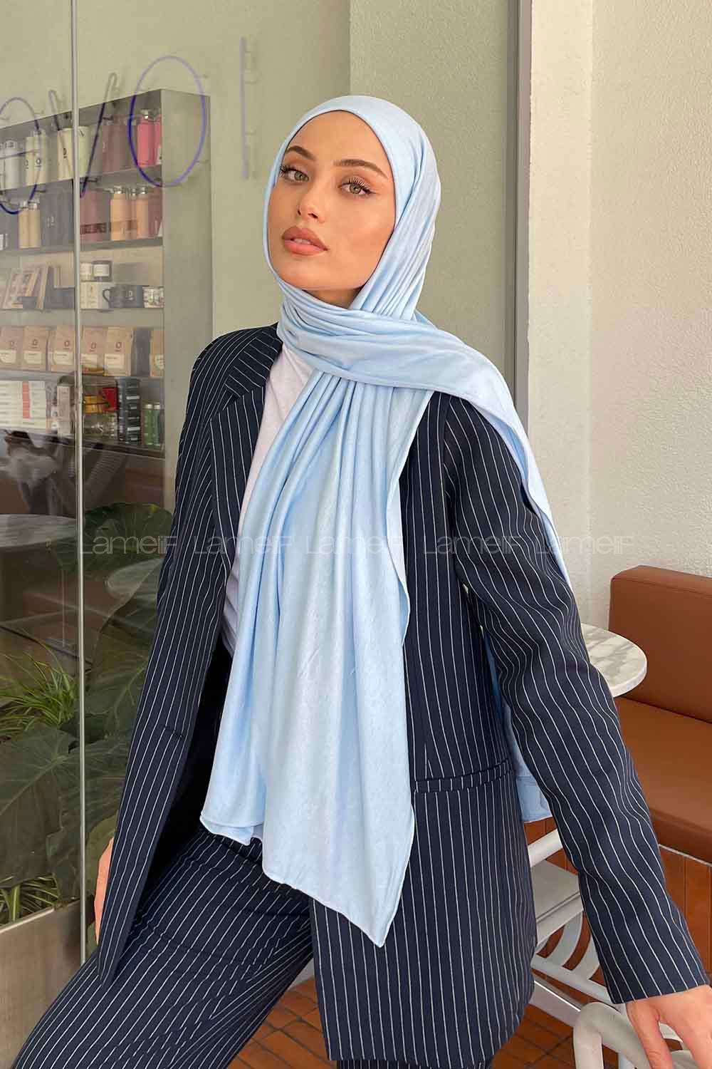 Lamelif Bebe Mavi Penye Şal