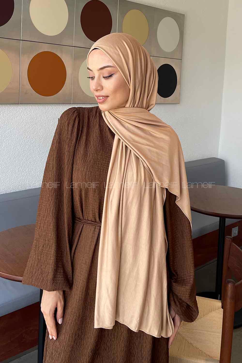 Lamelif Camel Penye Şal