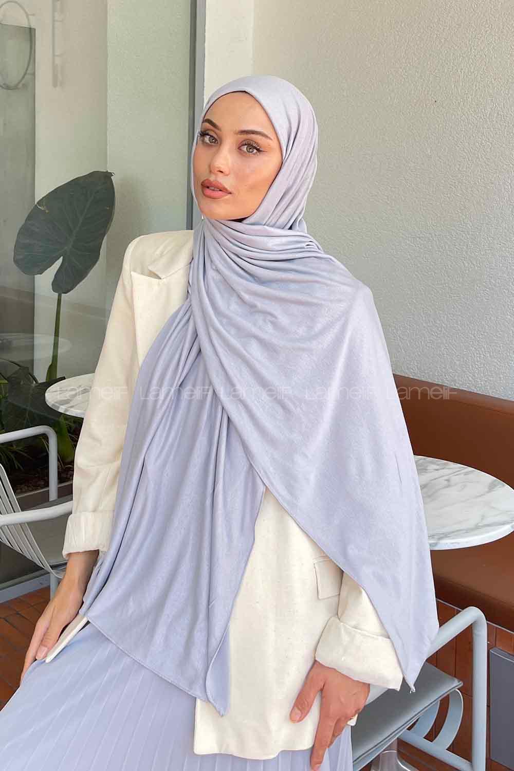 Lamelif Gümüş Penye Şal