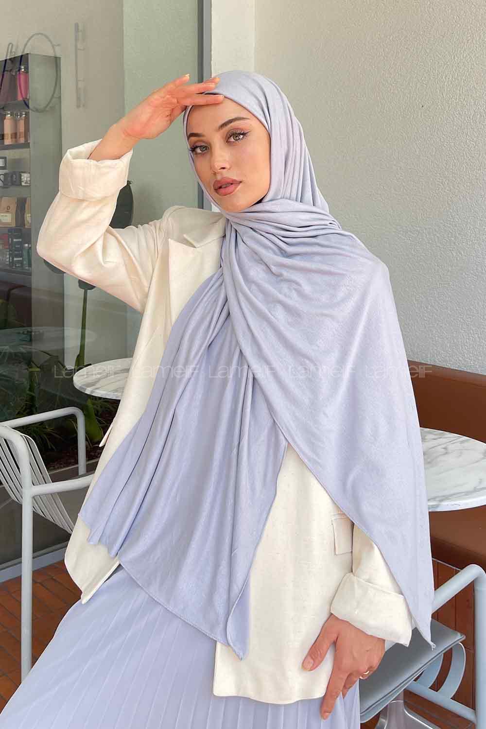 Lamelif Gümüş Penye Şal