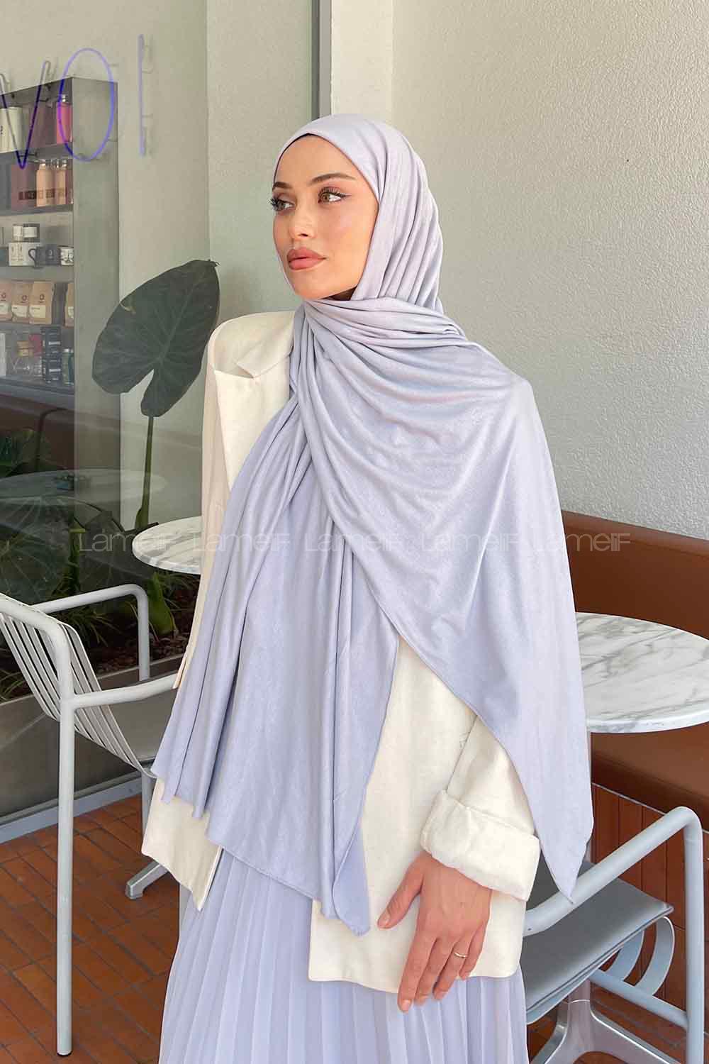 Lamelif Gümüş Penye Şal