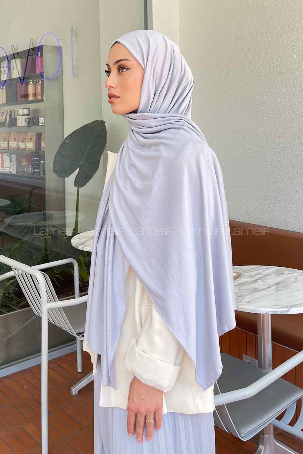 Lamelif Gümüş Penye Şal