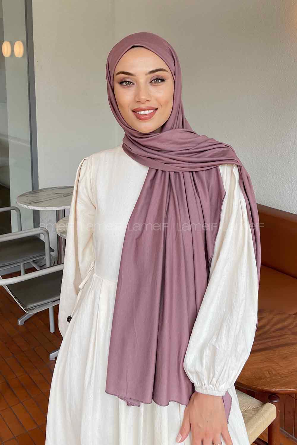 Lamelif Koyu Pudra Penye Şal