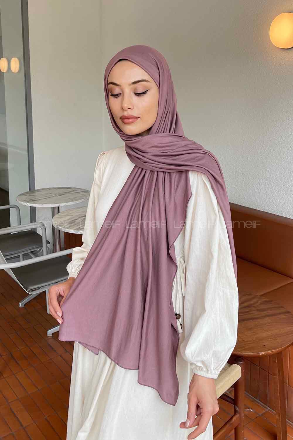 Lamelif Koyu Pudra Penye Şal