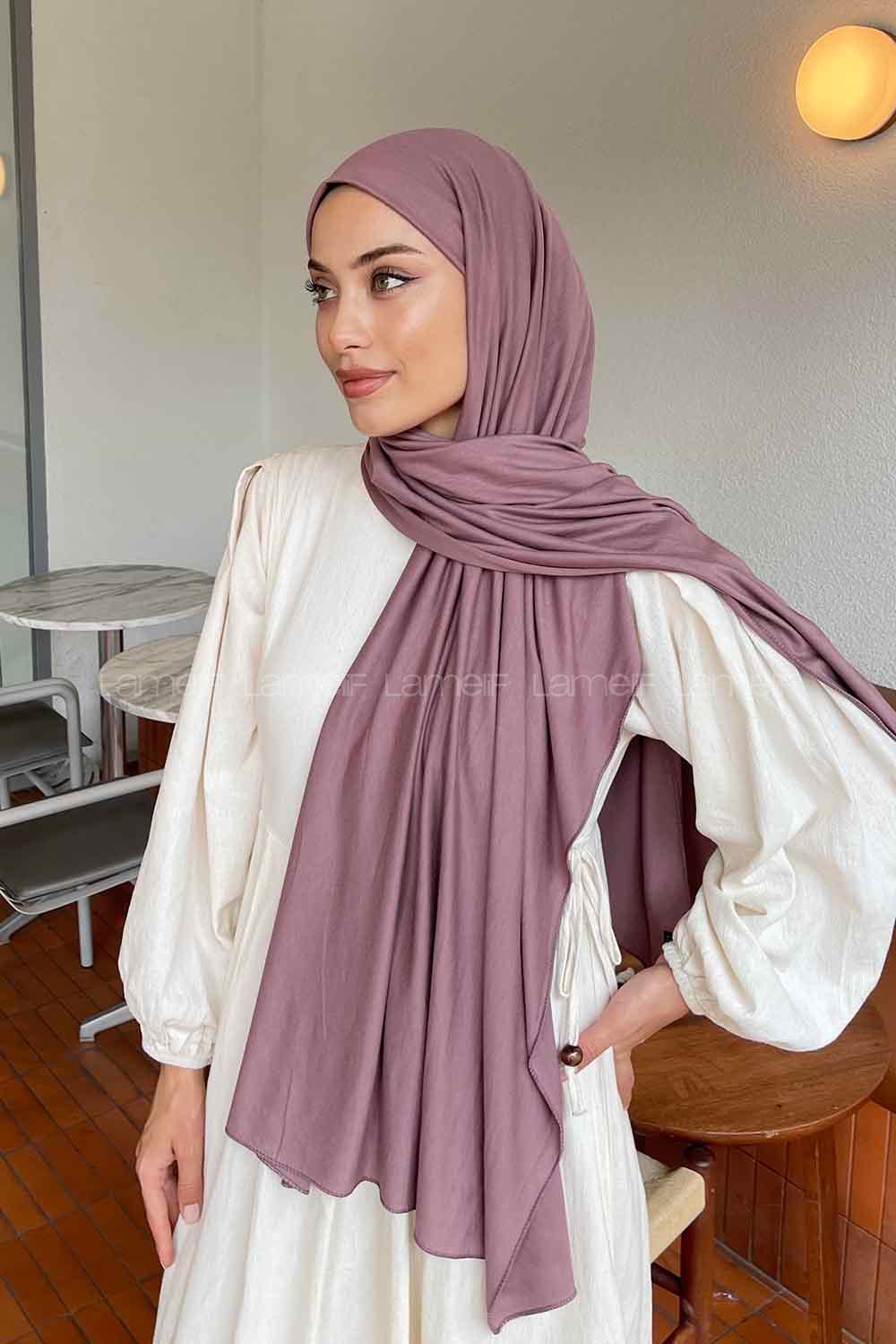 Lamelif Koyu Pudra Penye Şal