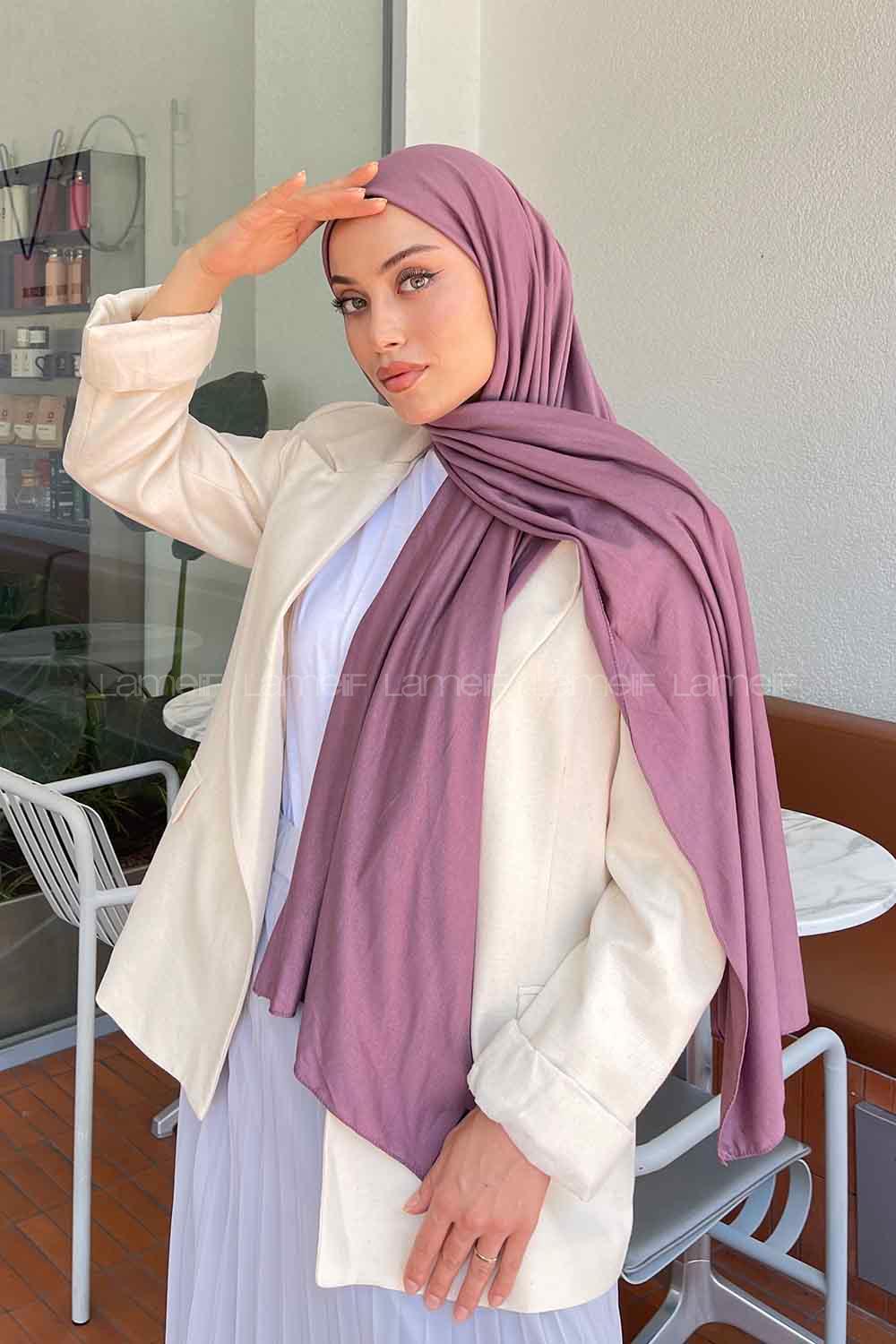 Lamelif Leylak Penye Şal